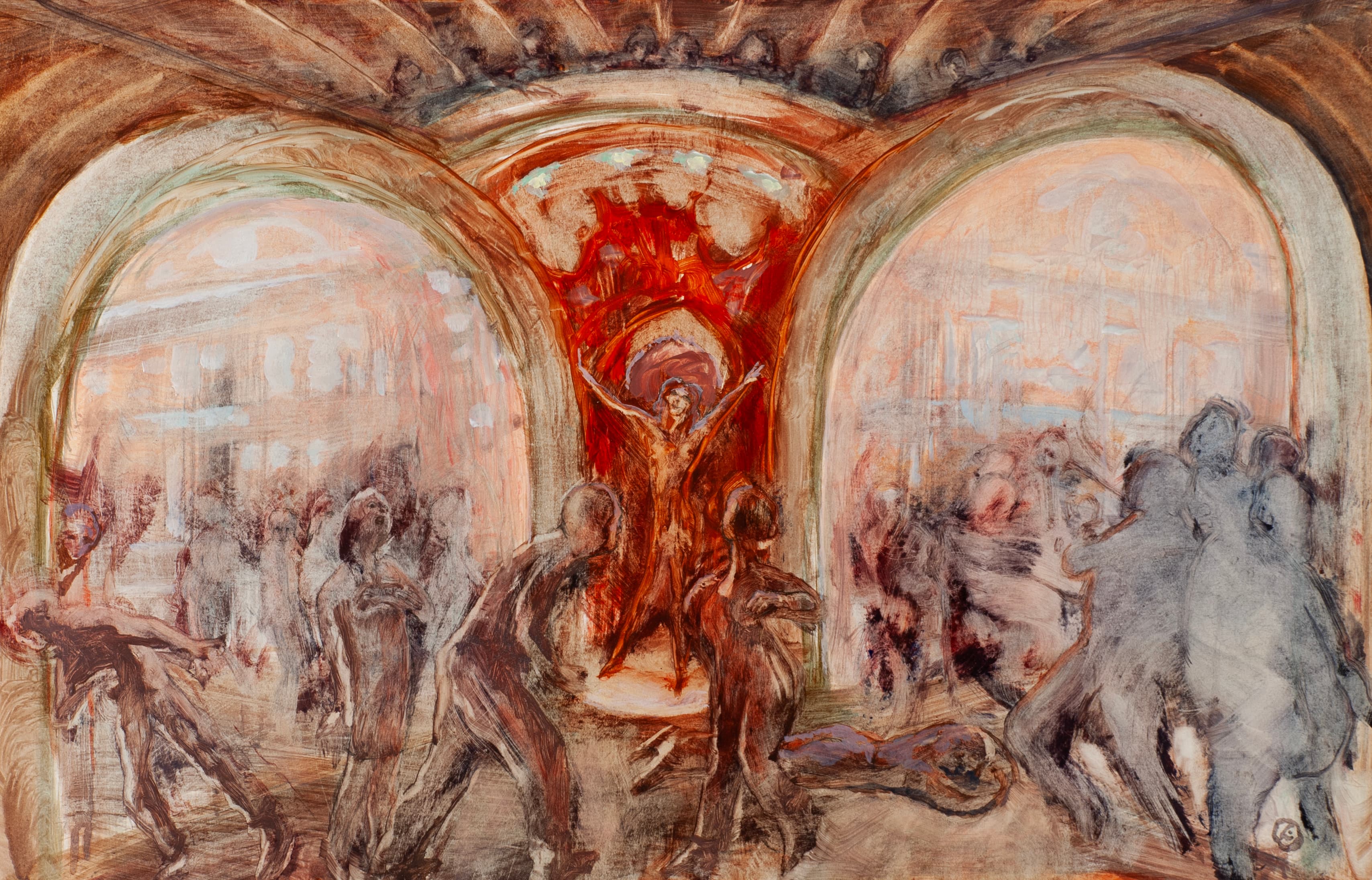 Art with the title "Mall Scene I".