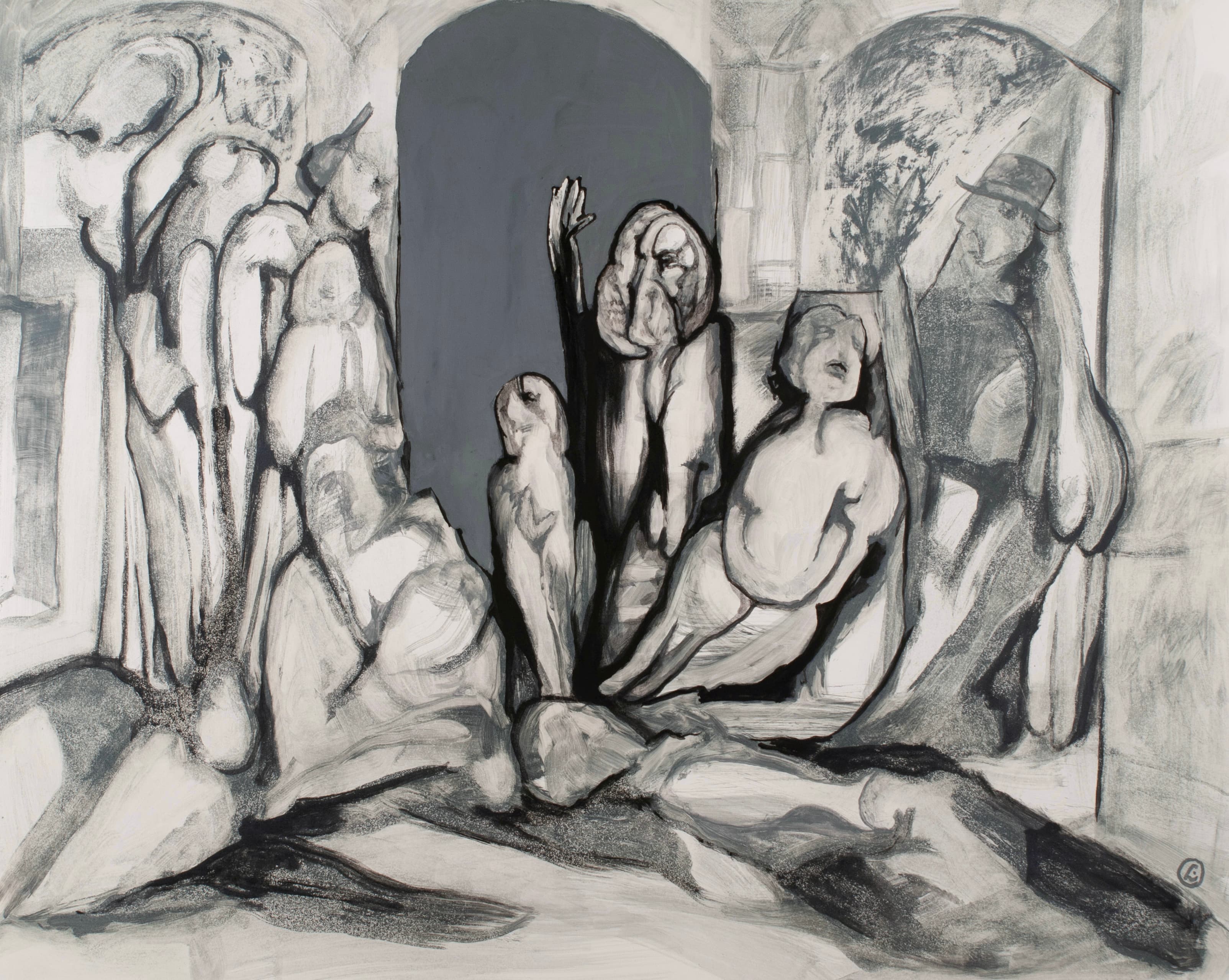 Art with the title "Holy Man in Doorway".