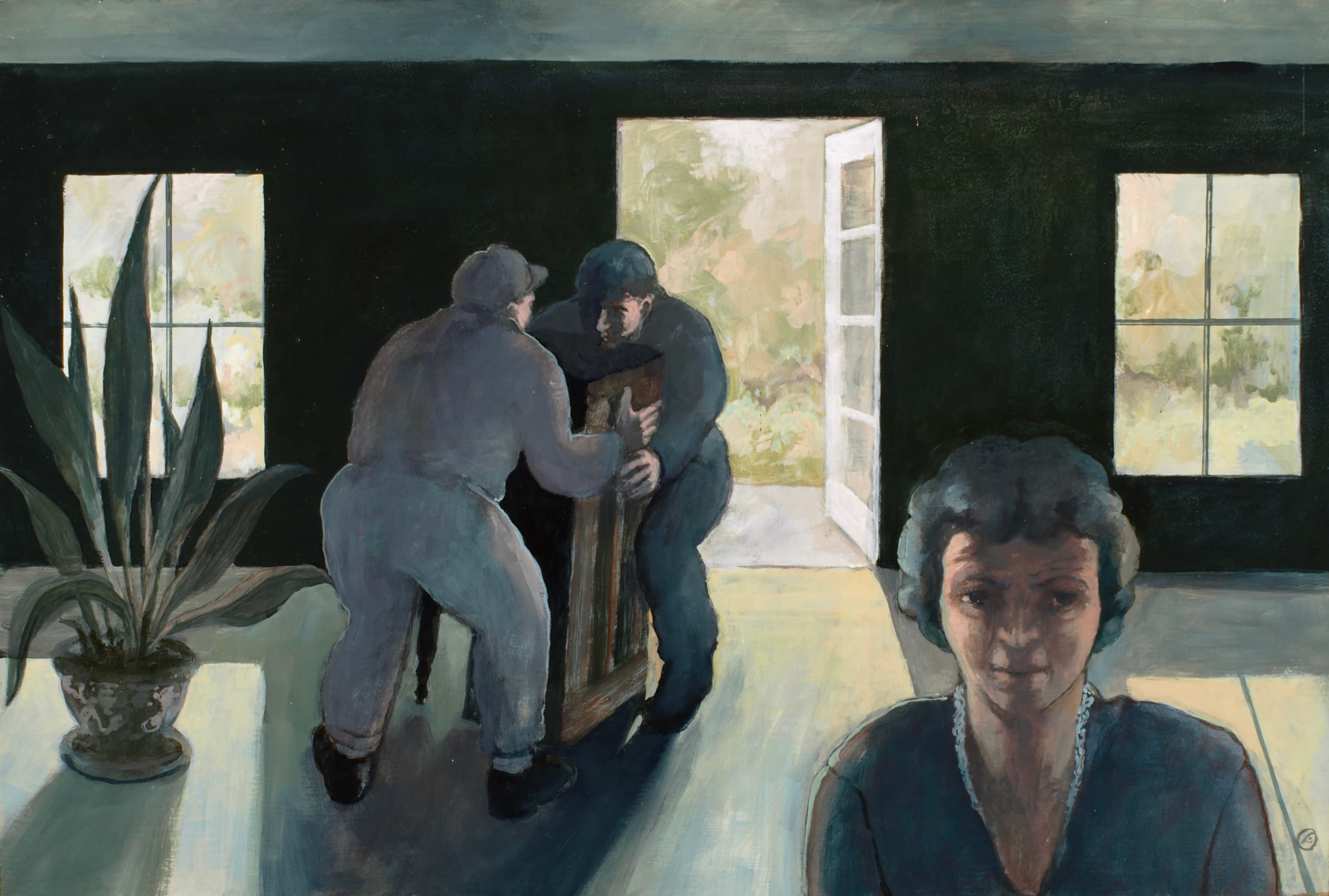 Art with the title "The Piano Movers".