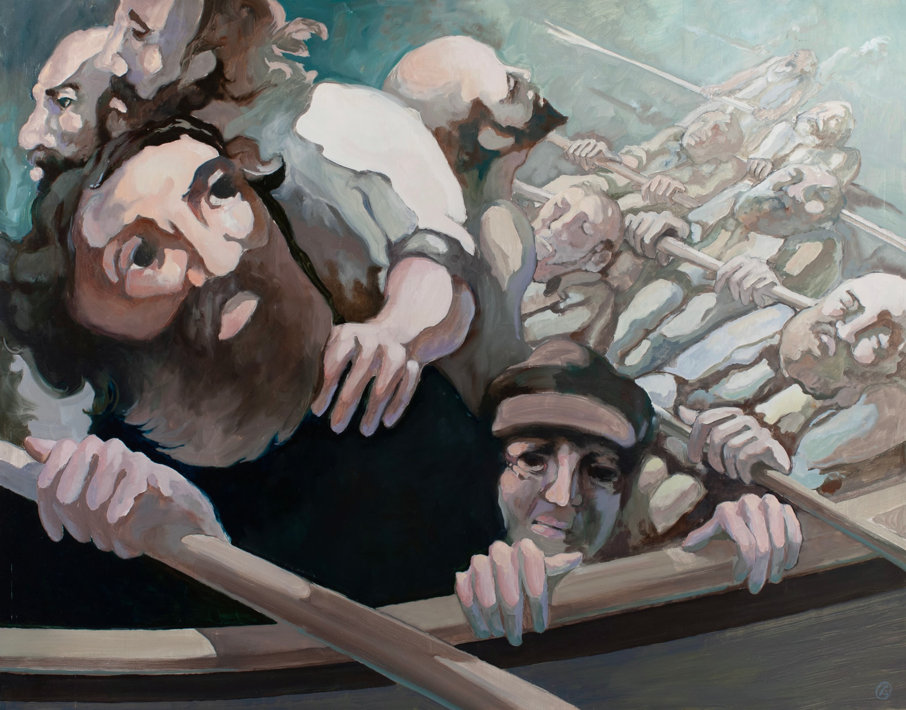 Art with the title "The Rowers".