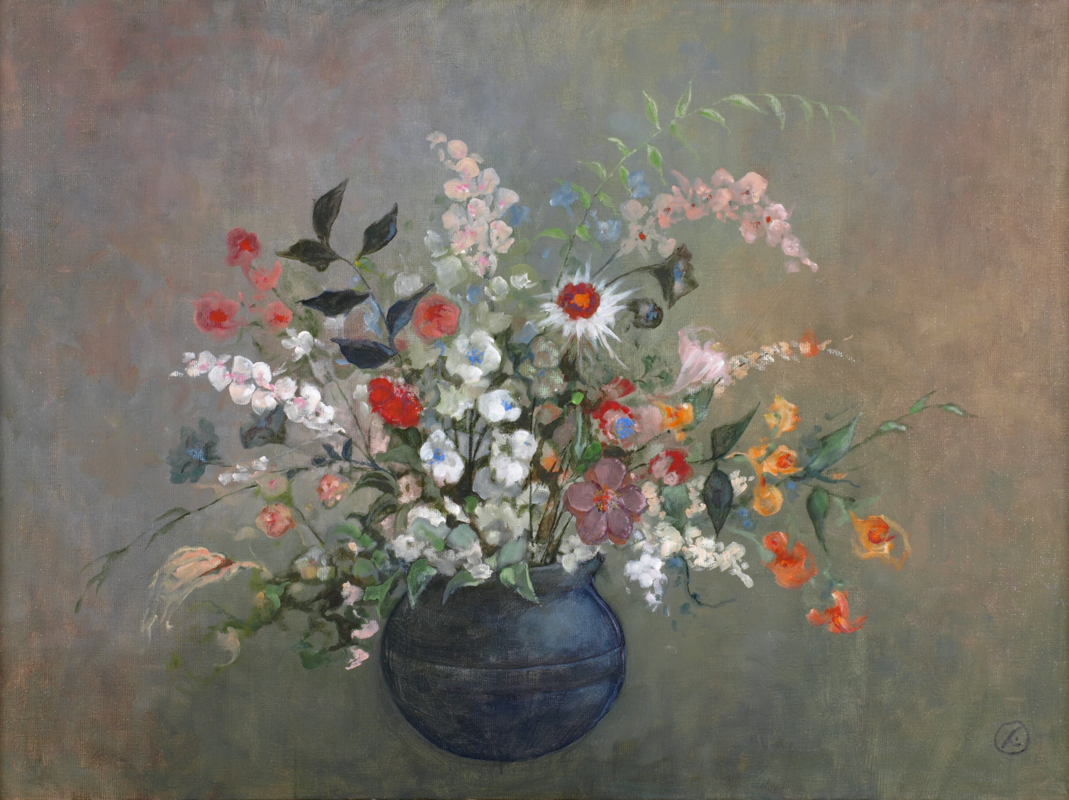 Art with the title "Flowers in a Vase".