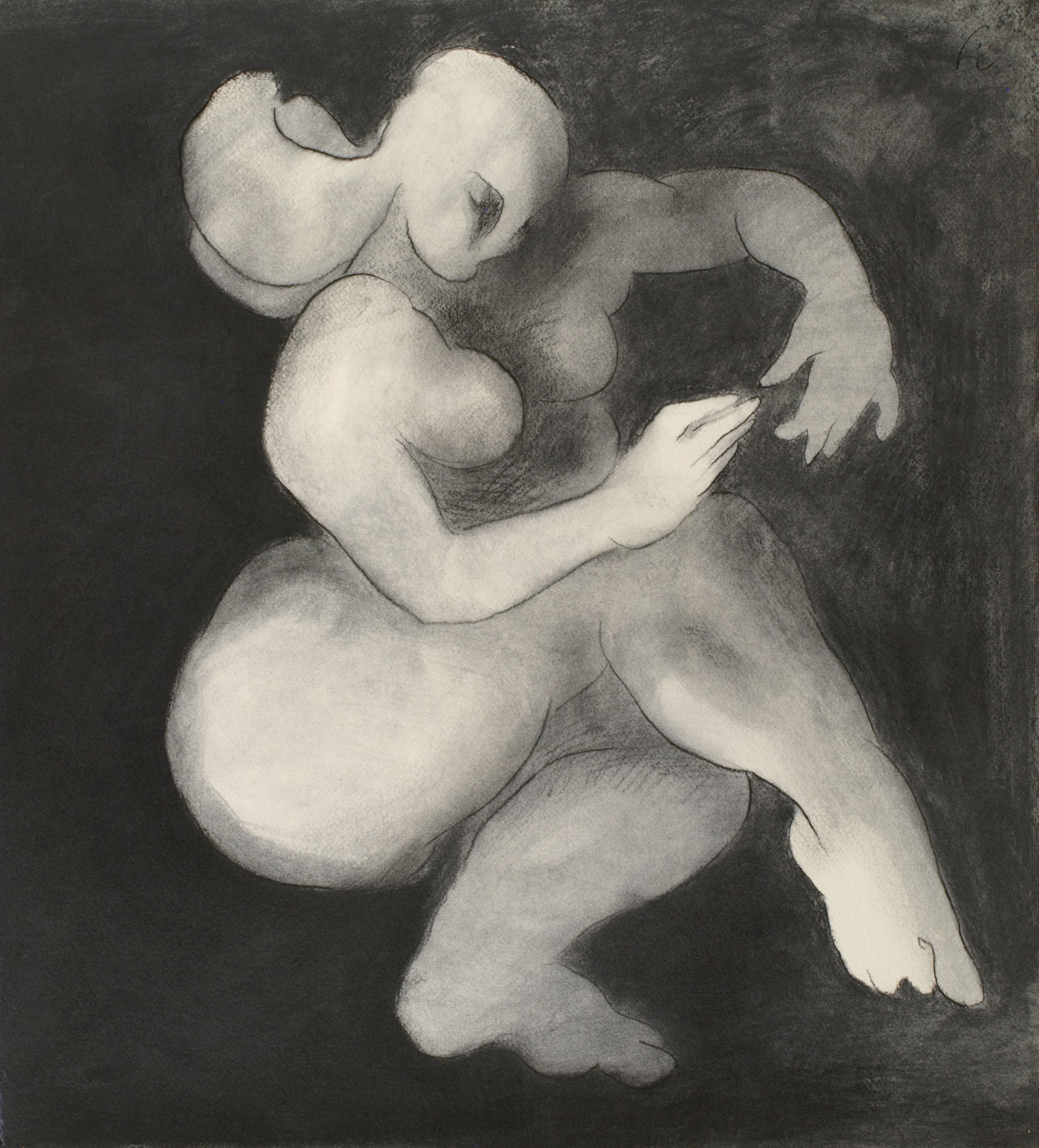 Art with the title "Seated Figure Hands in Front".