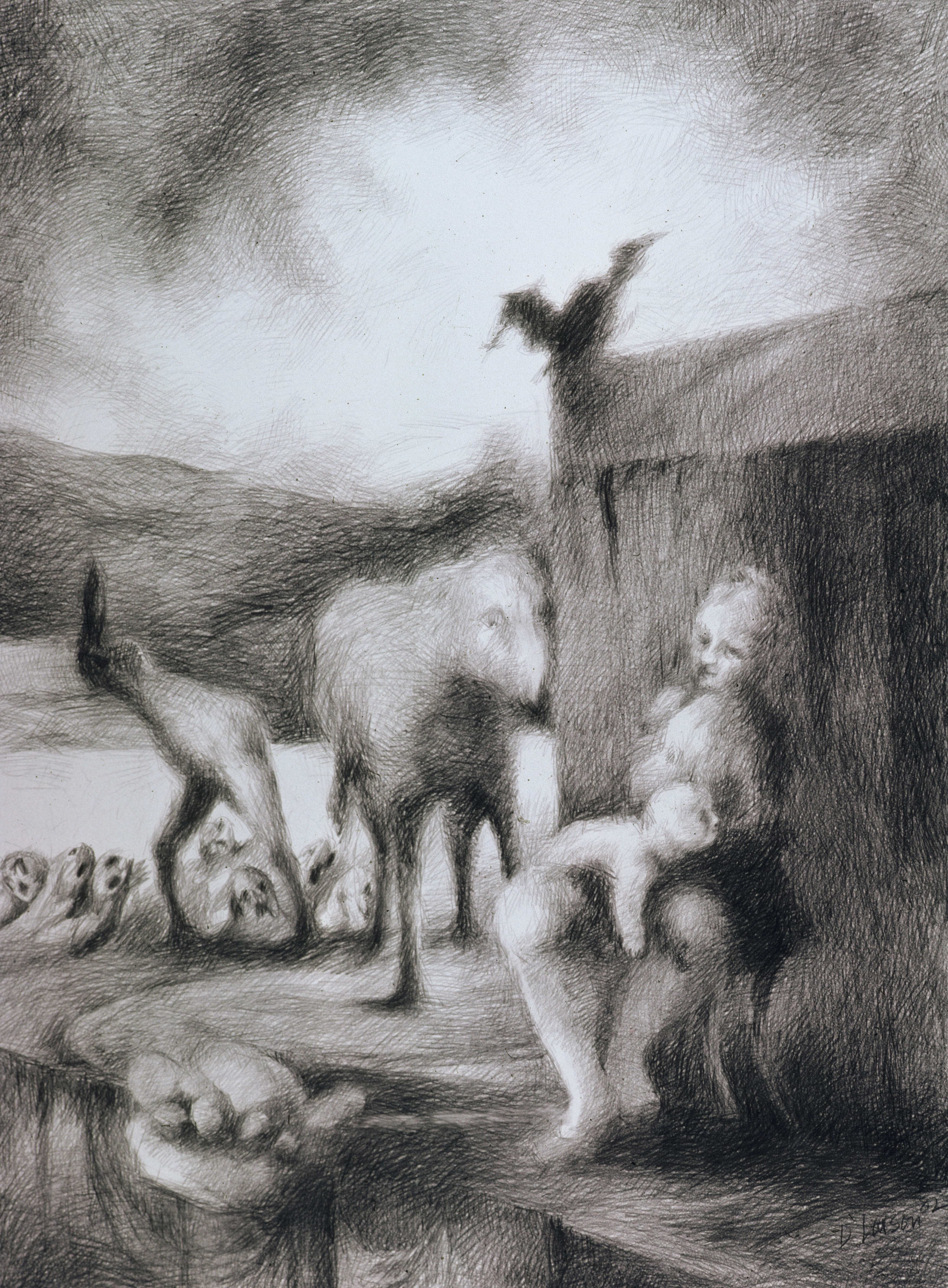 'June, the Baby' - pencil on paper. 29" x 41"