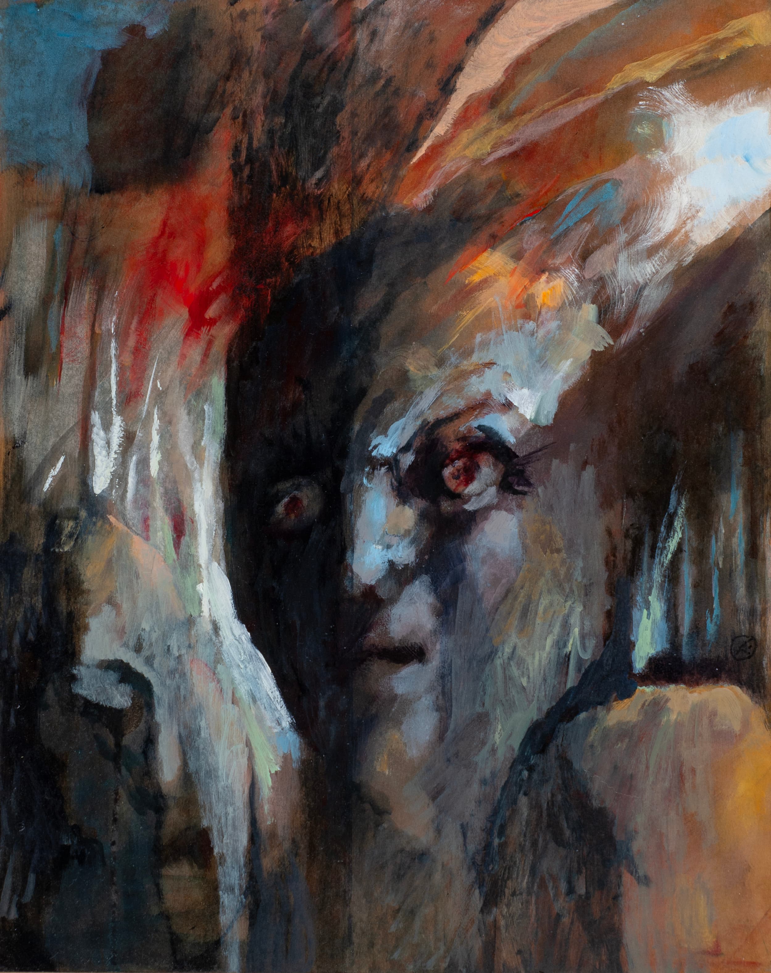 Art with the title "Psychic Portrait - Crazy Face".