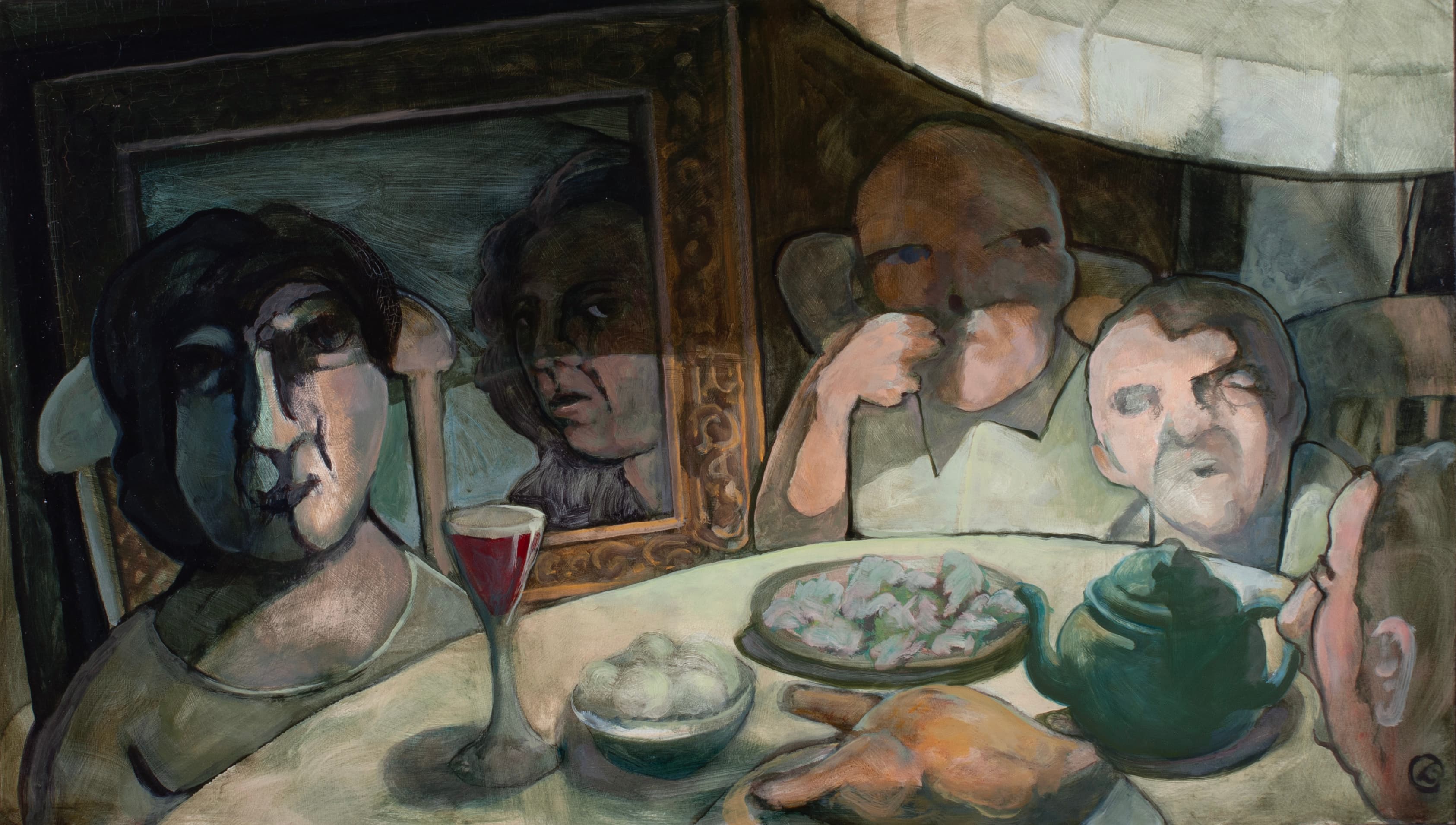 Art with the title "Dinner Table with Teapot".