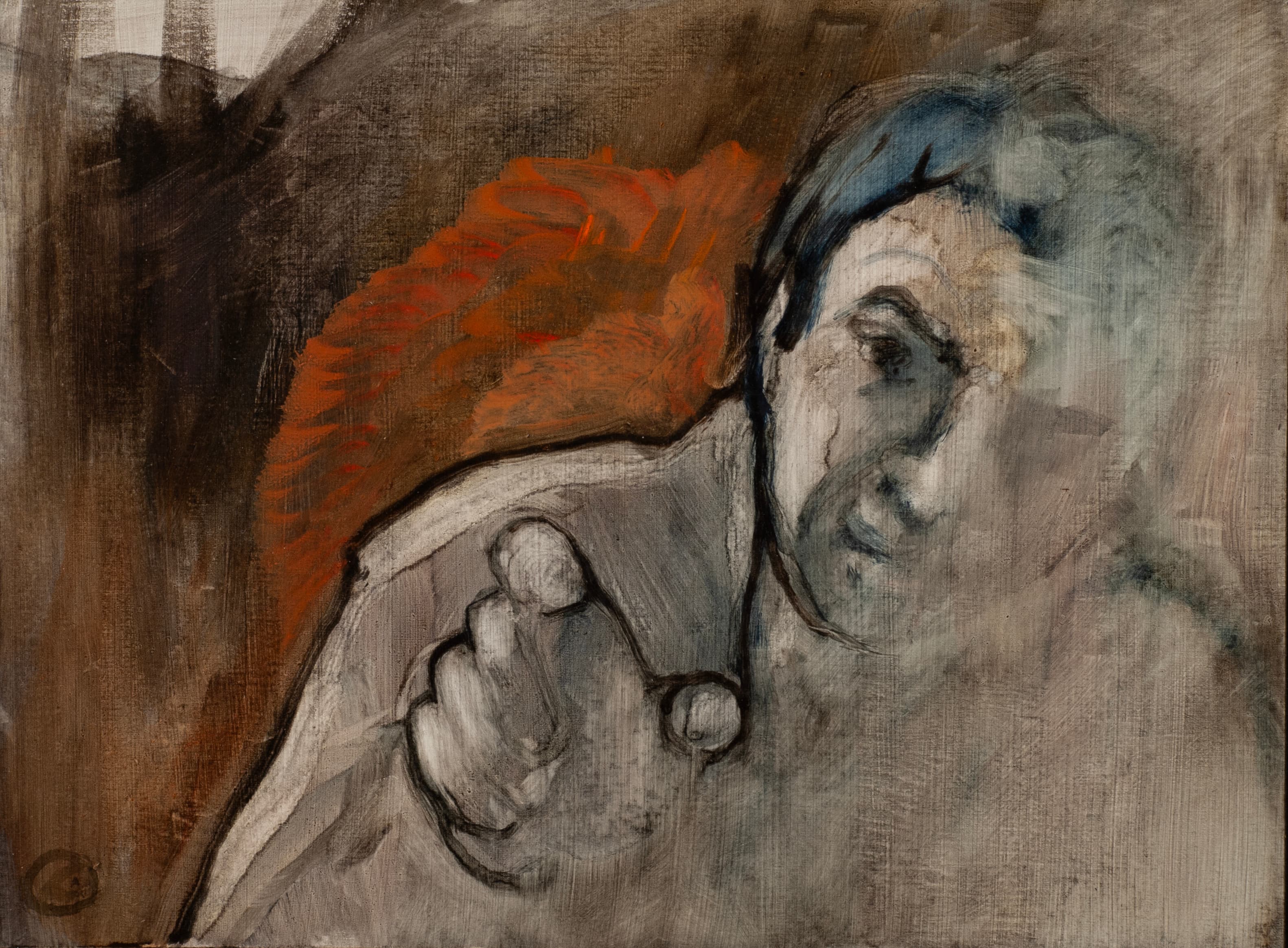 Art with the title "Psychic Portrait - Pointing Man".