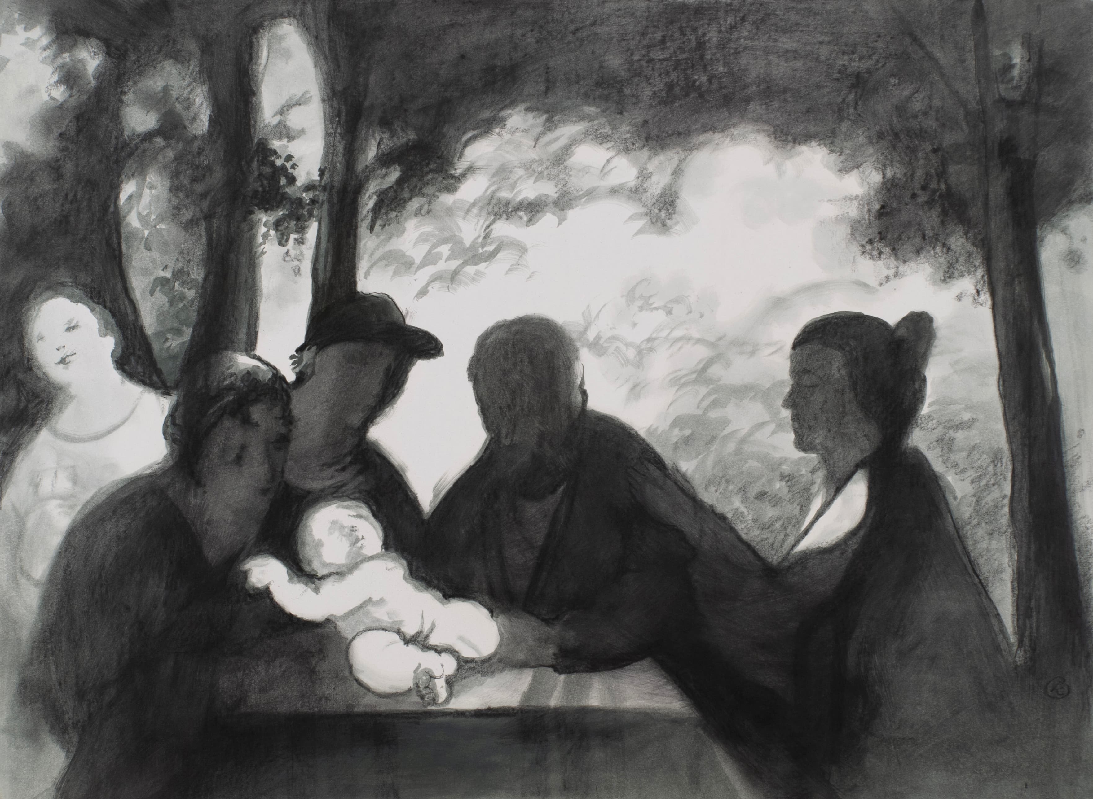 Art with the title "Study I for Circumcision after Titian".