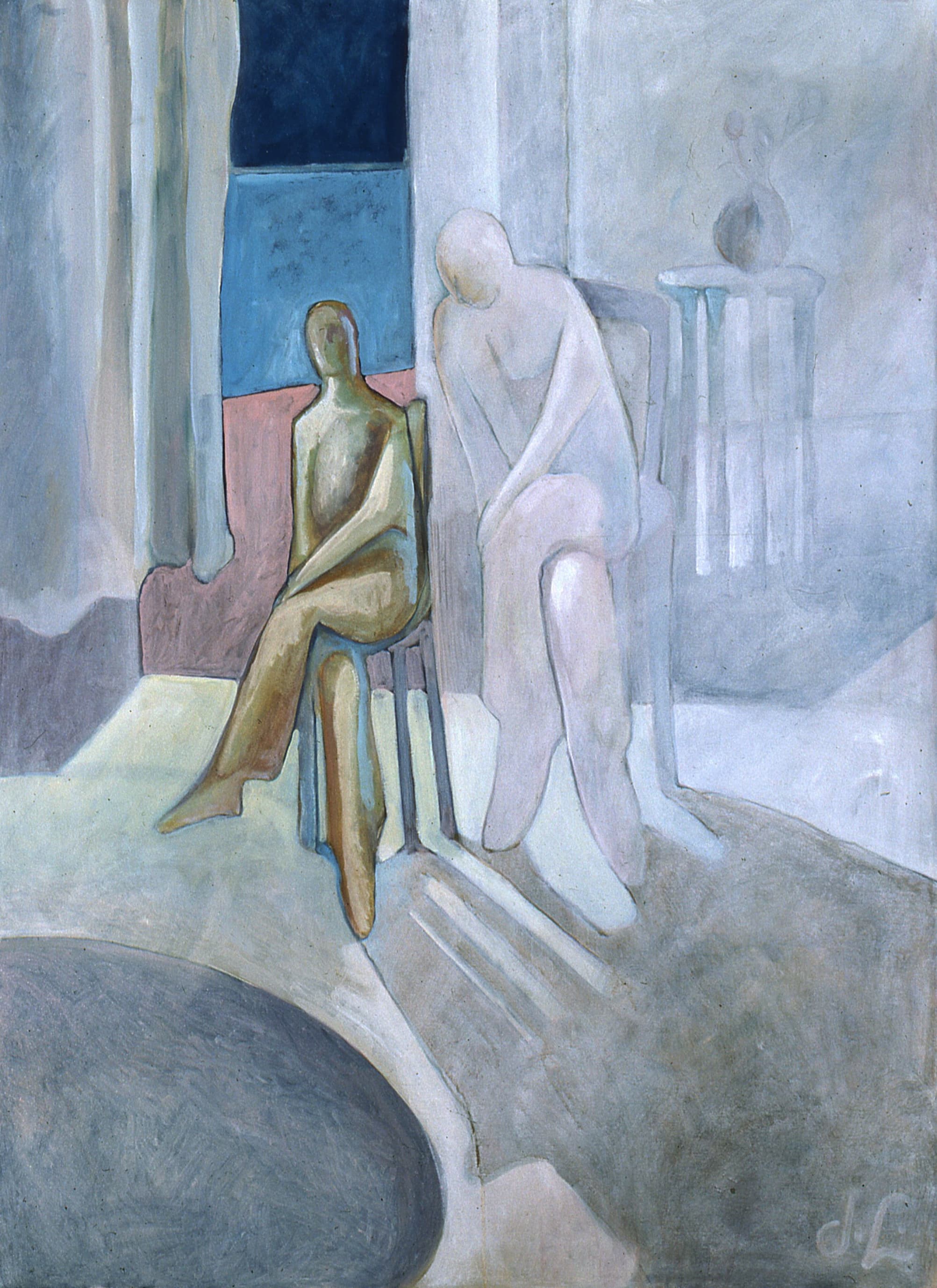 Art with the title "Dialogue with Blue Window".