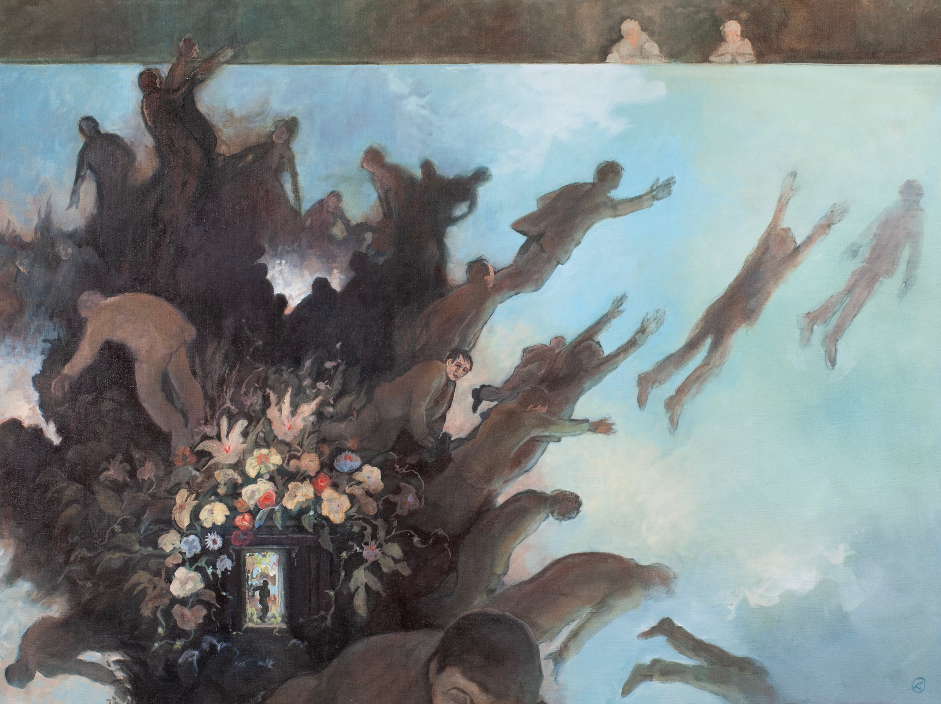 Art with the title "Men Falling Out Right (large)".