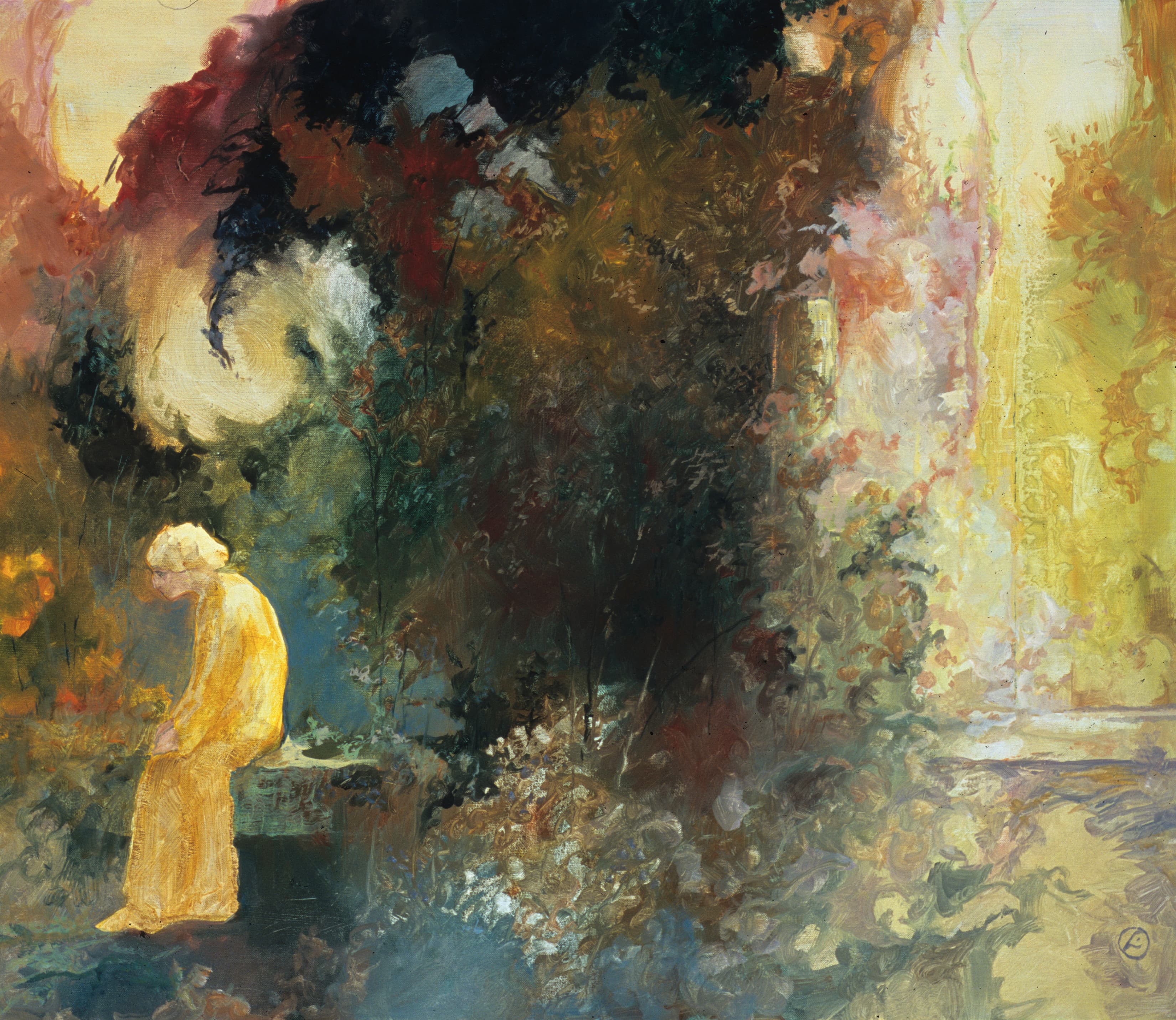 Art with the title "Seated Woman in Yellow".