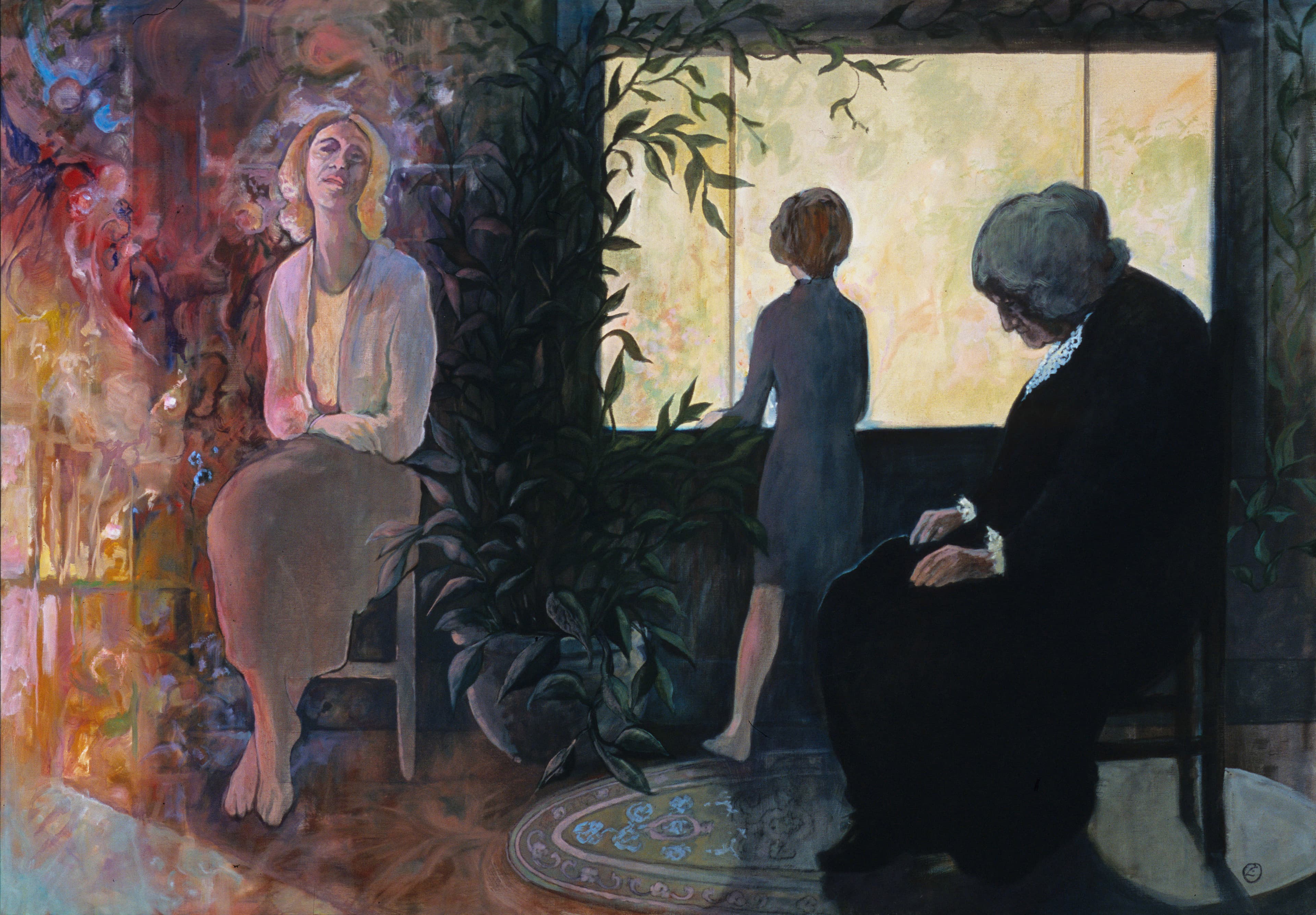 Art with the title "Three Figure, Old Woman Right".