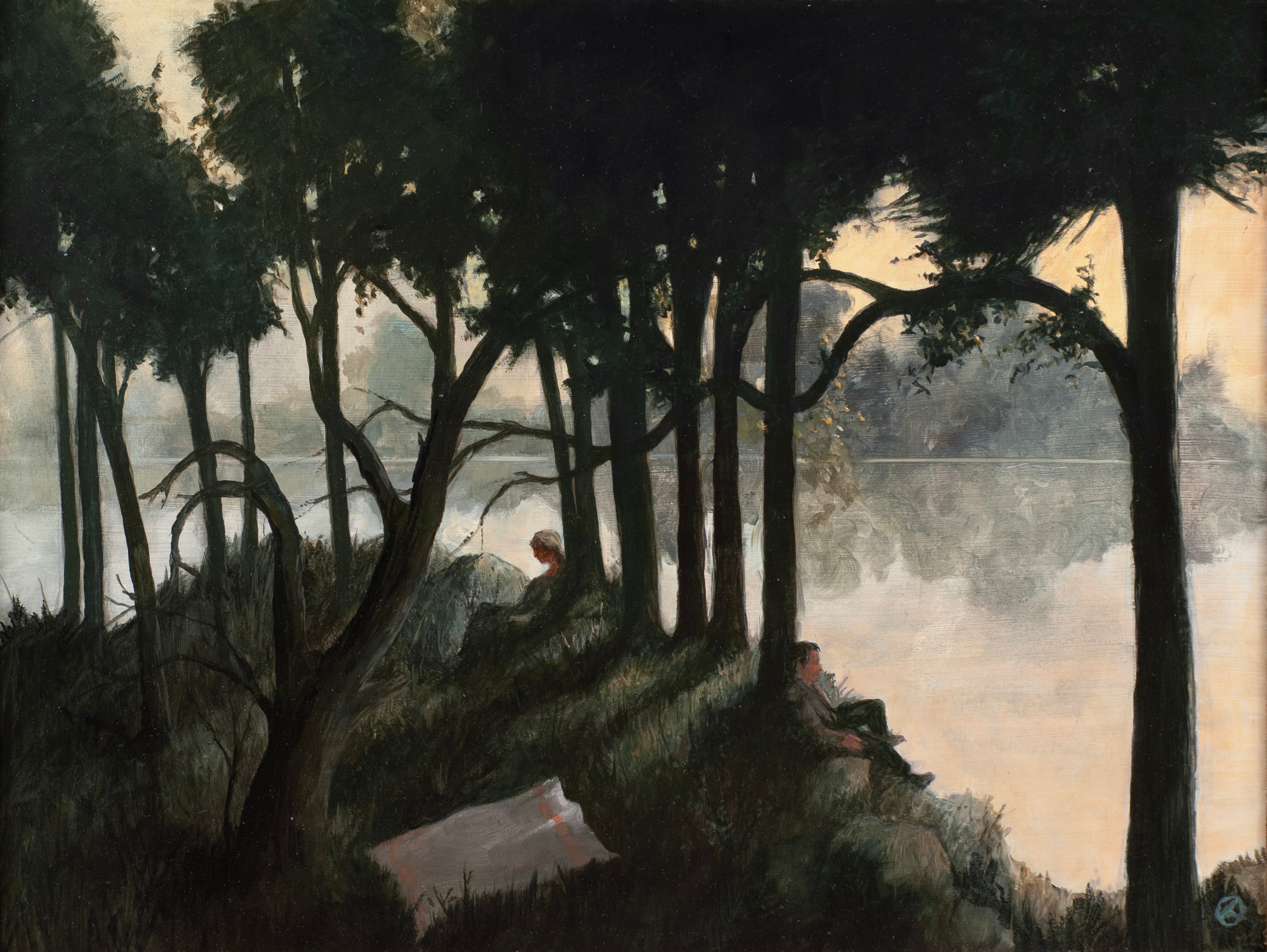 Art with the title "Landscape with Lovers and Blanket".