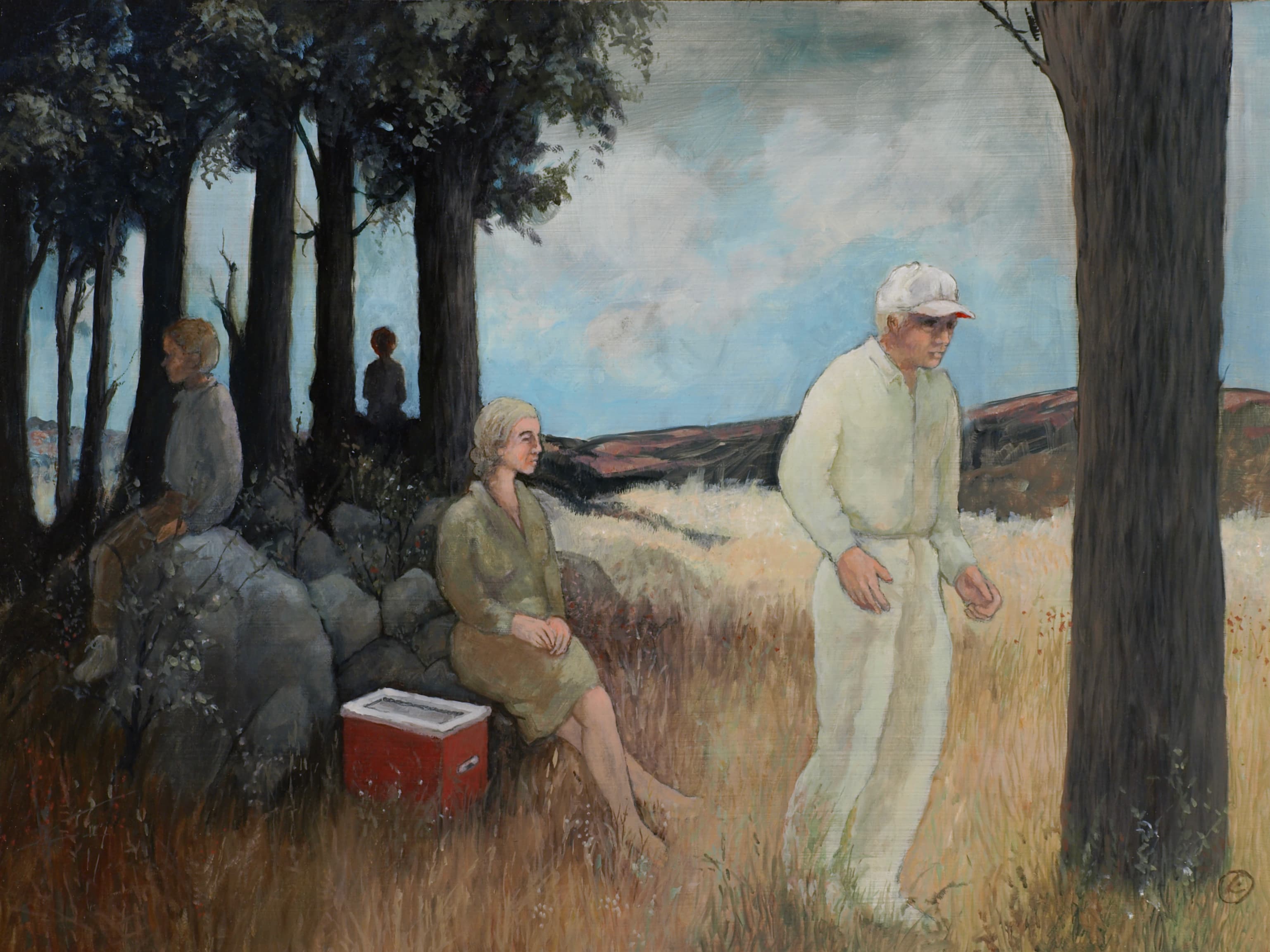 Art with the title "Family Picnic with Cooler".