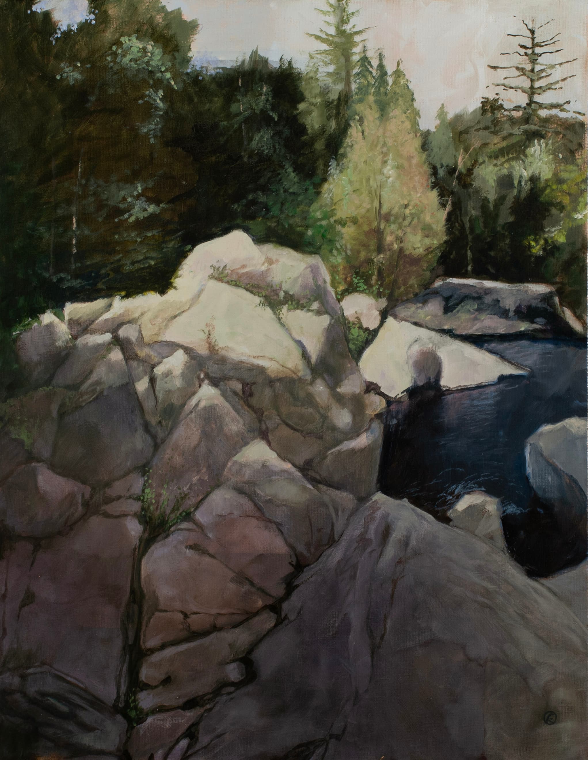 Art with the title "Wassataquoik Stream".