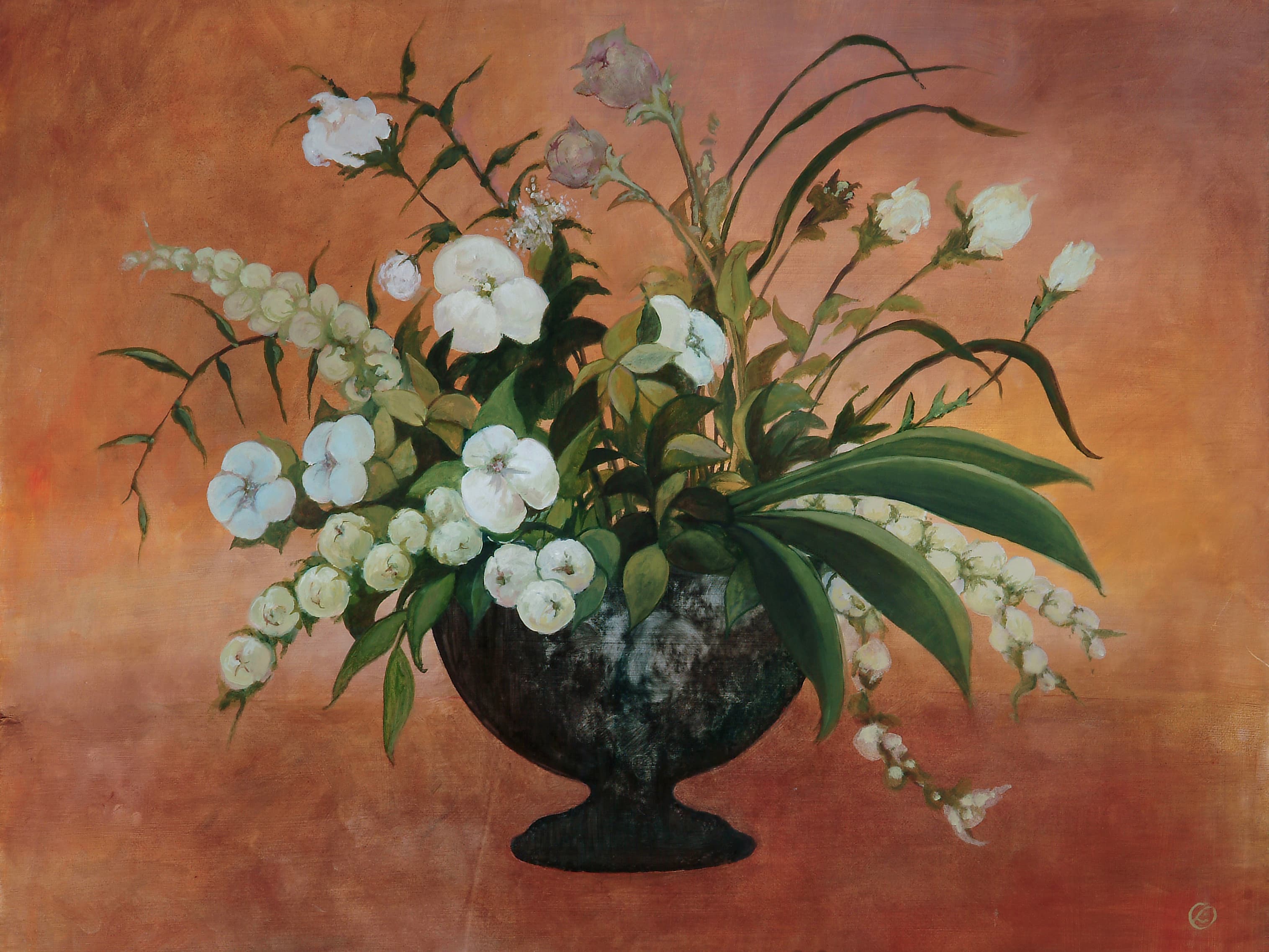 Art with the title "Flowers in a French Vase".