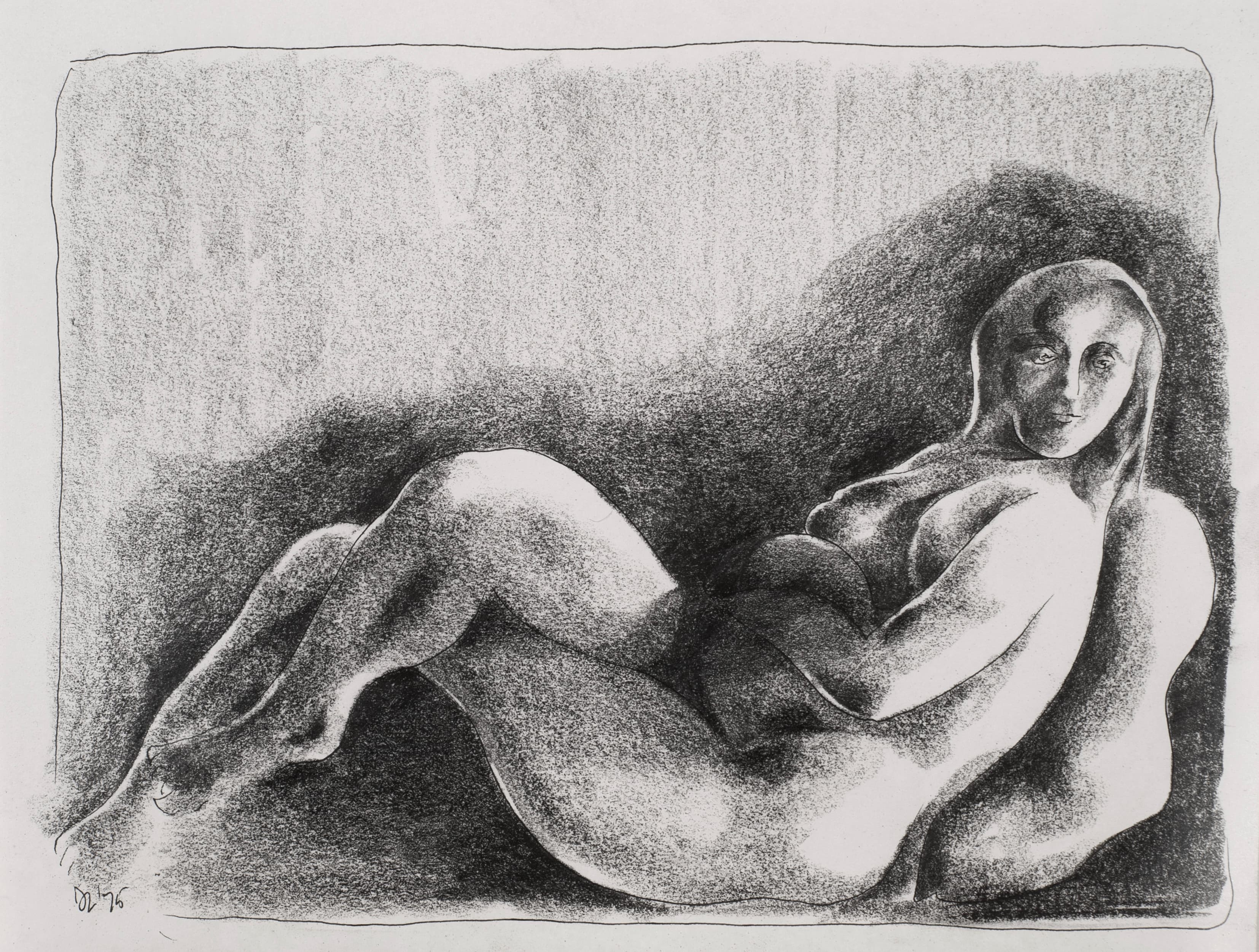 Art with the title "Reclining Nude, Arms Folded".