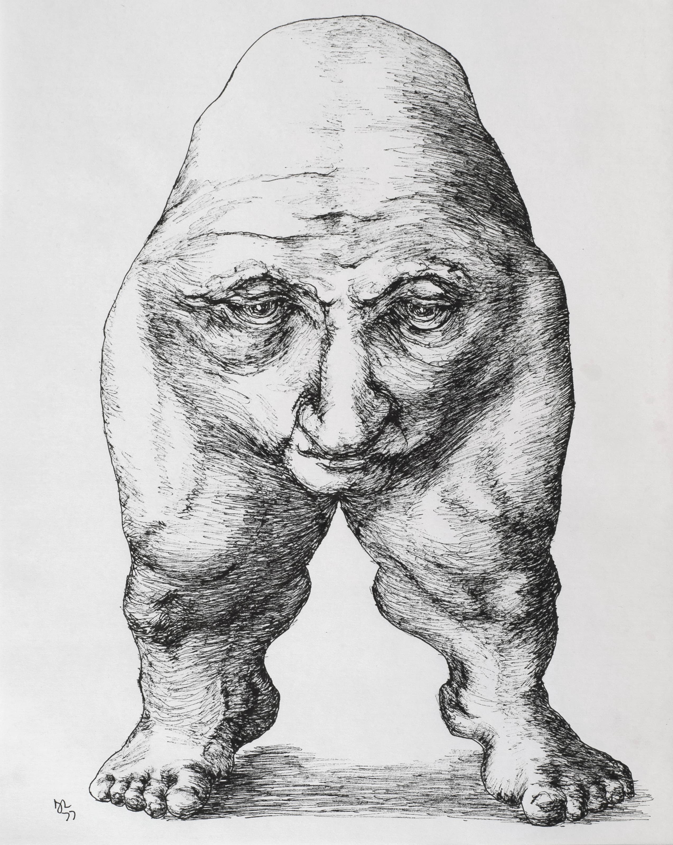 Art with the title "Old Belly Face".