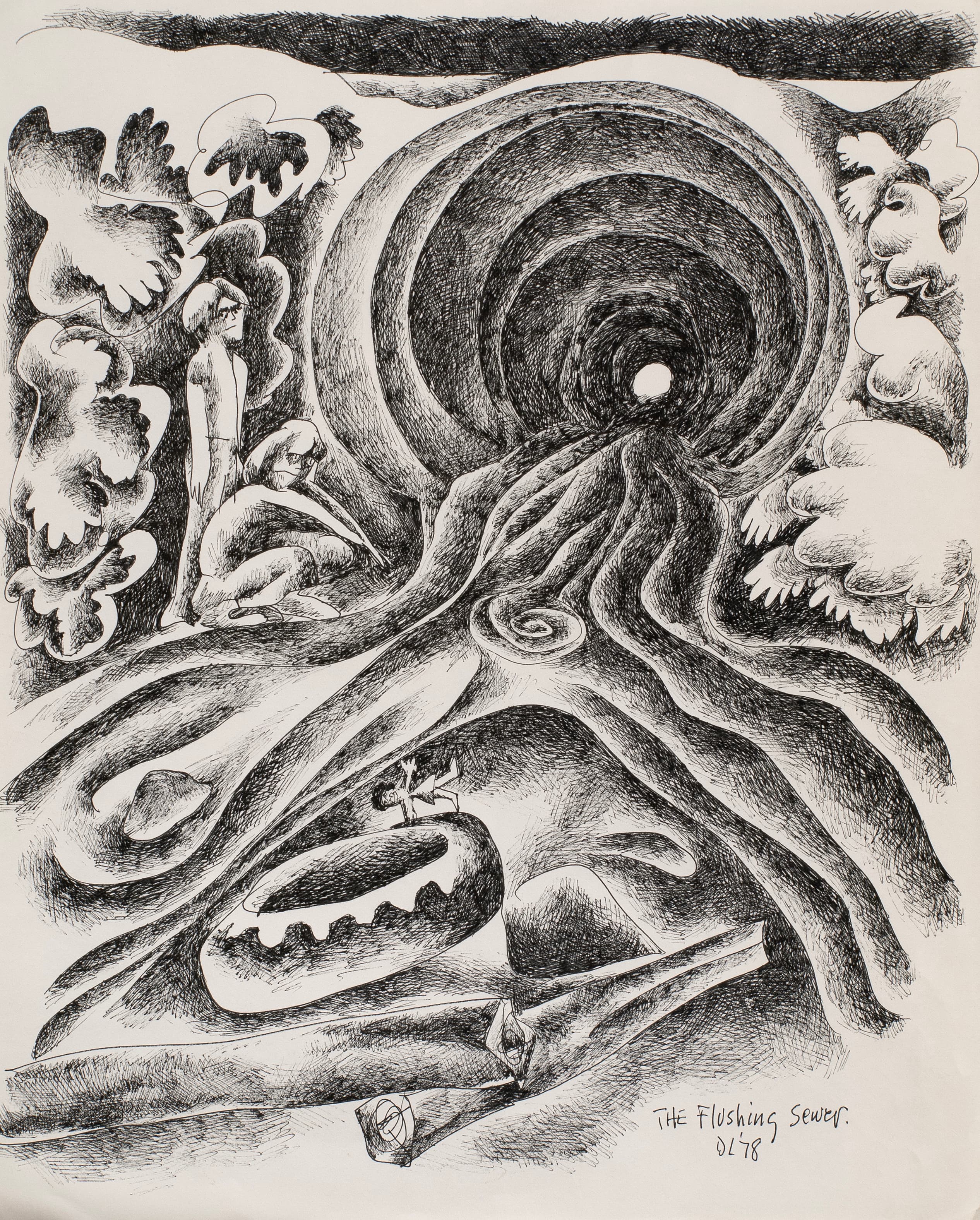 Art with the title "The Flushing Sewer".