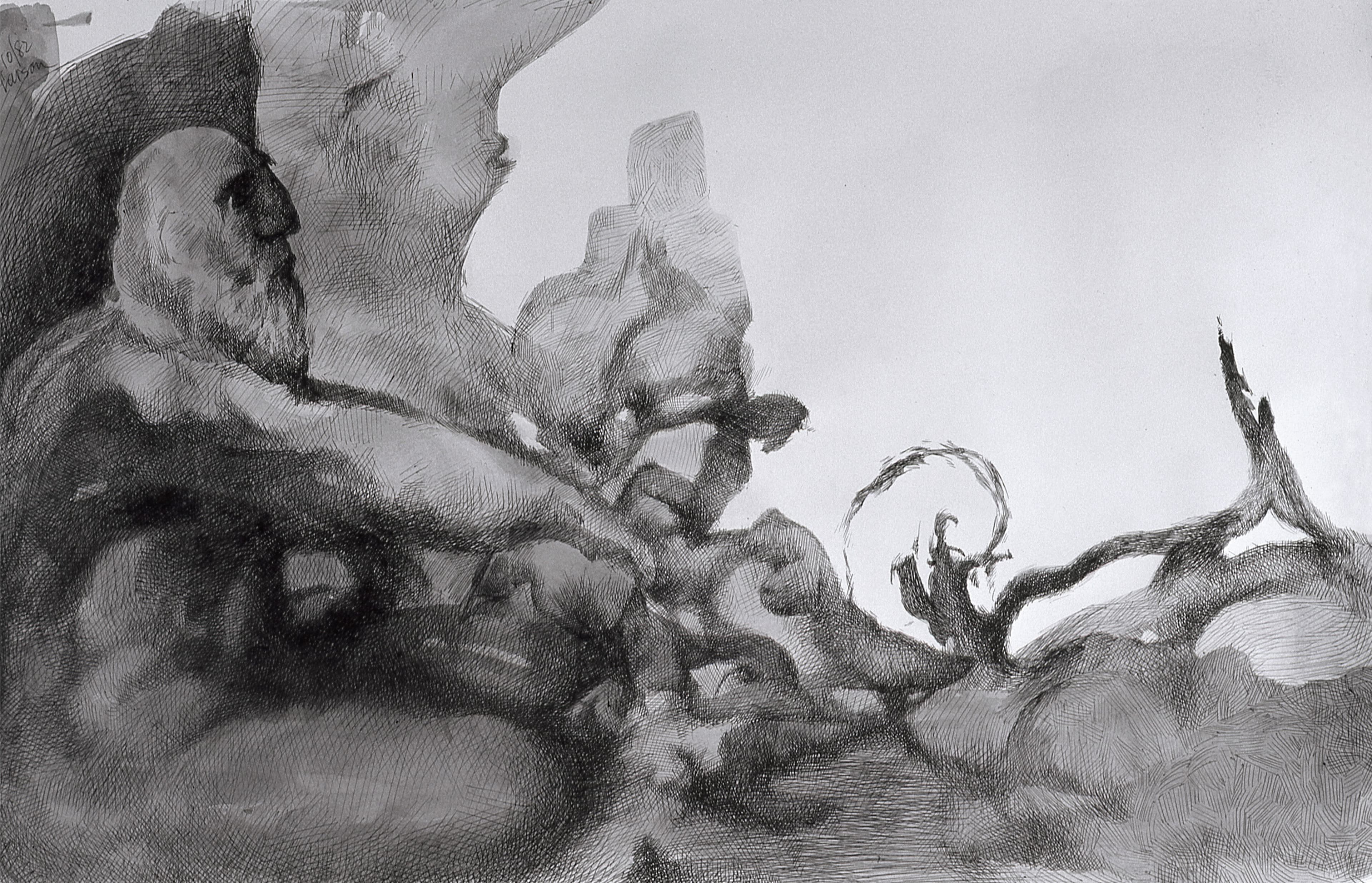 Art with the title "Old Man Seated Left".