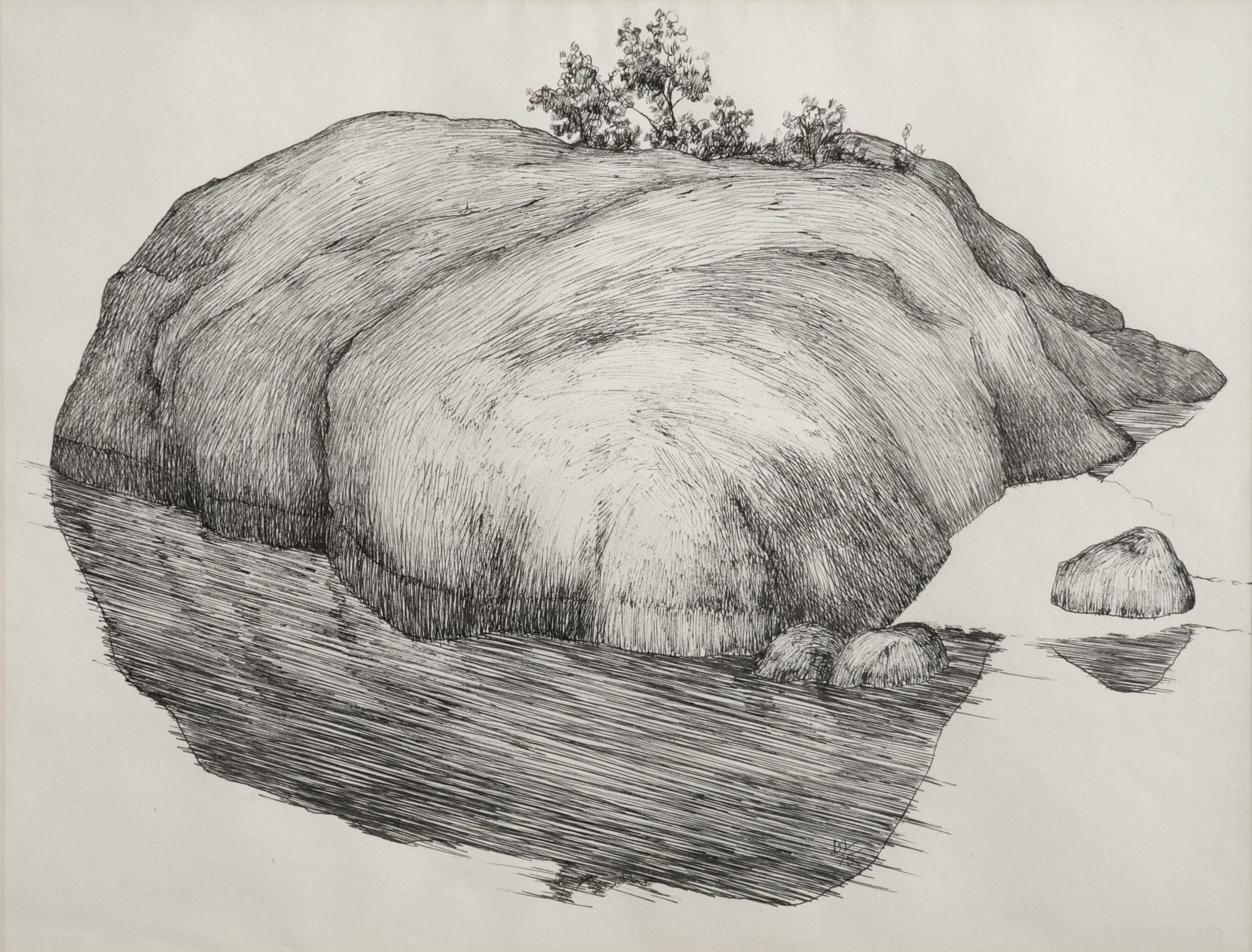 Art with the title "Blue Hill Rock".