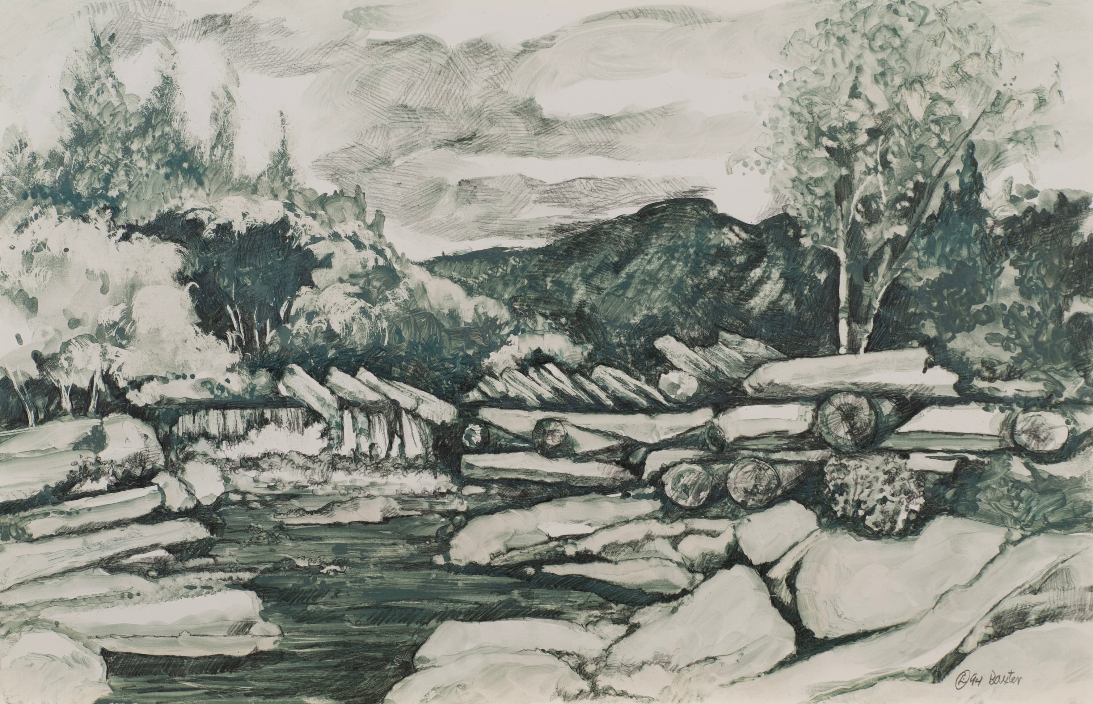 Art with the title "Stream in Baxter".