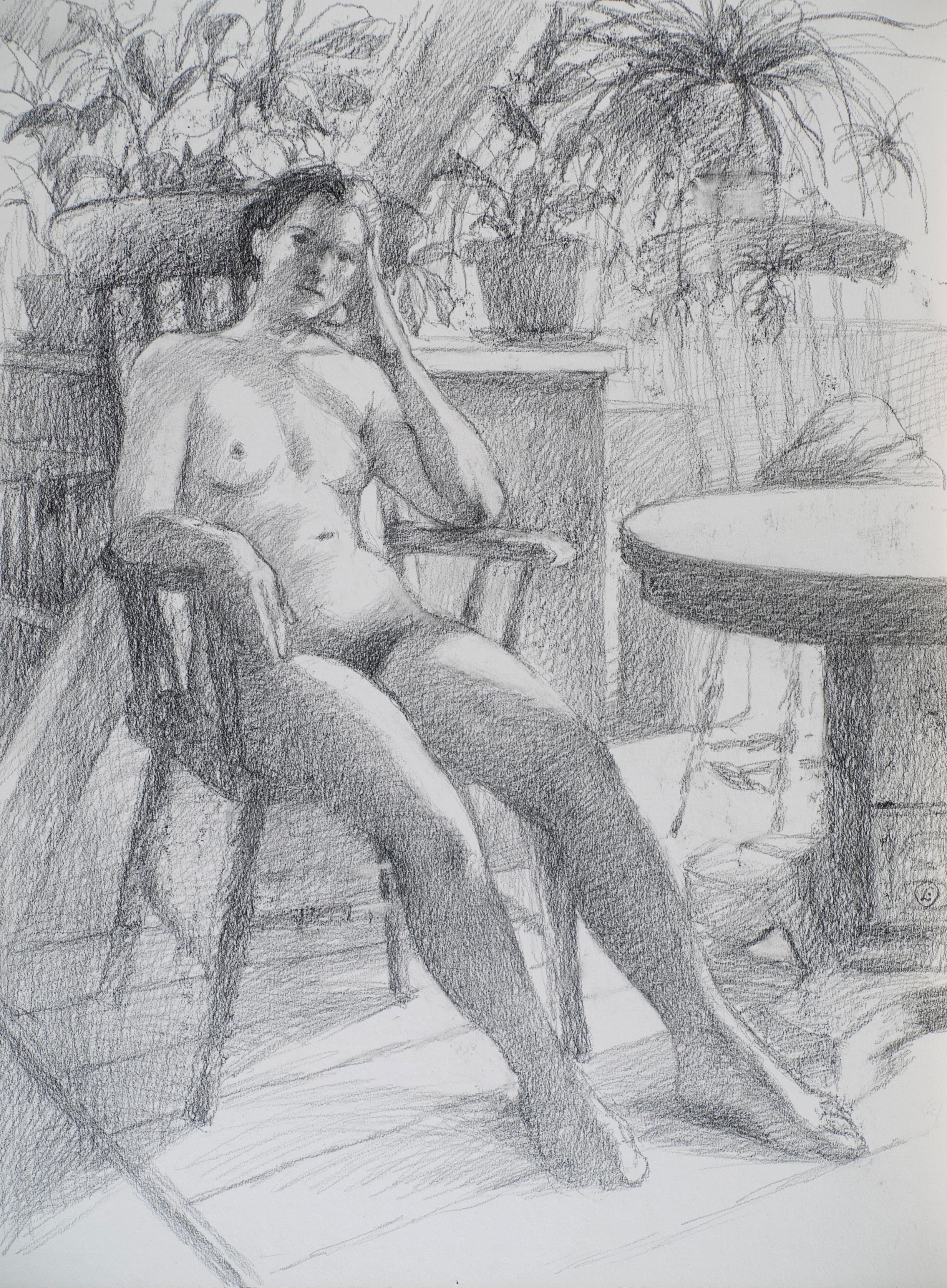 Art with the title "Woman at Dining Room Table".