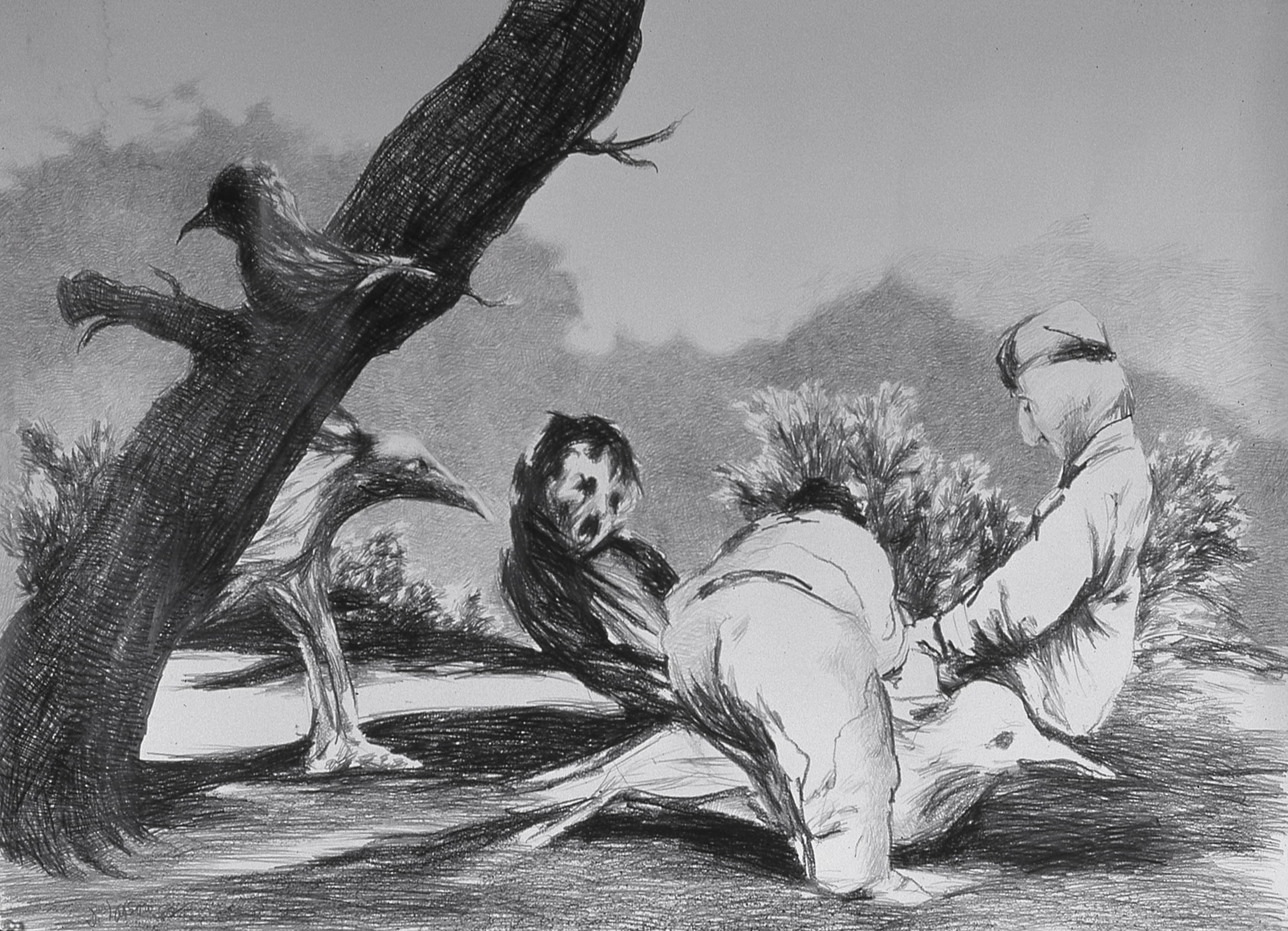 Art with the title "After Goya's 'Por Que?'".