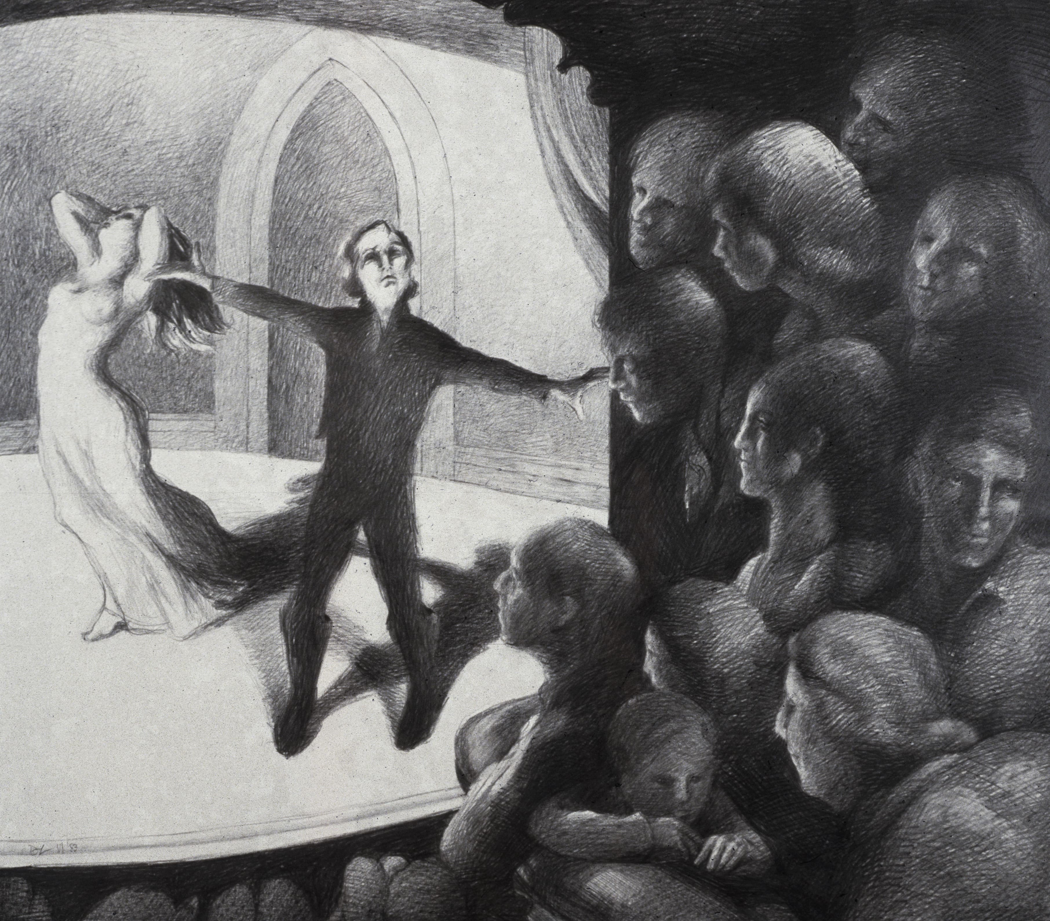 Art with the title "The Patience to Support a Soul (After Daumier)".