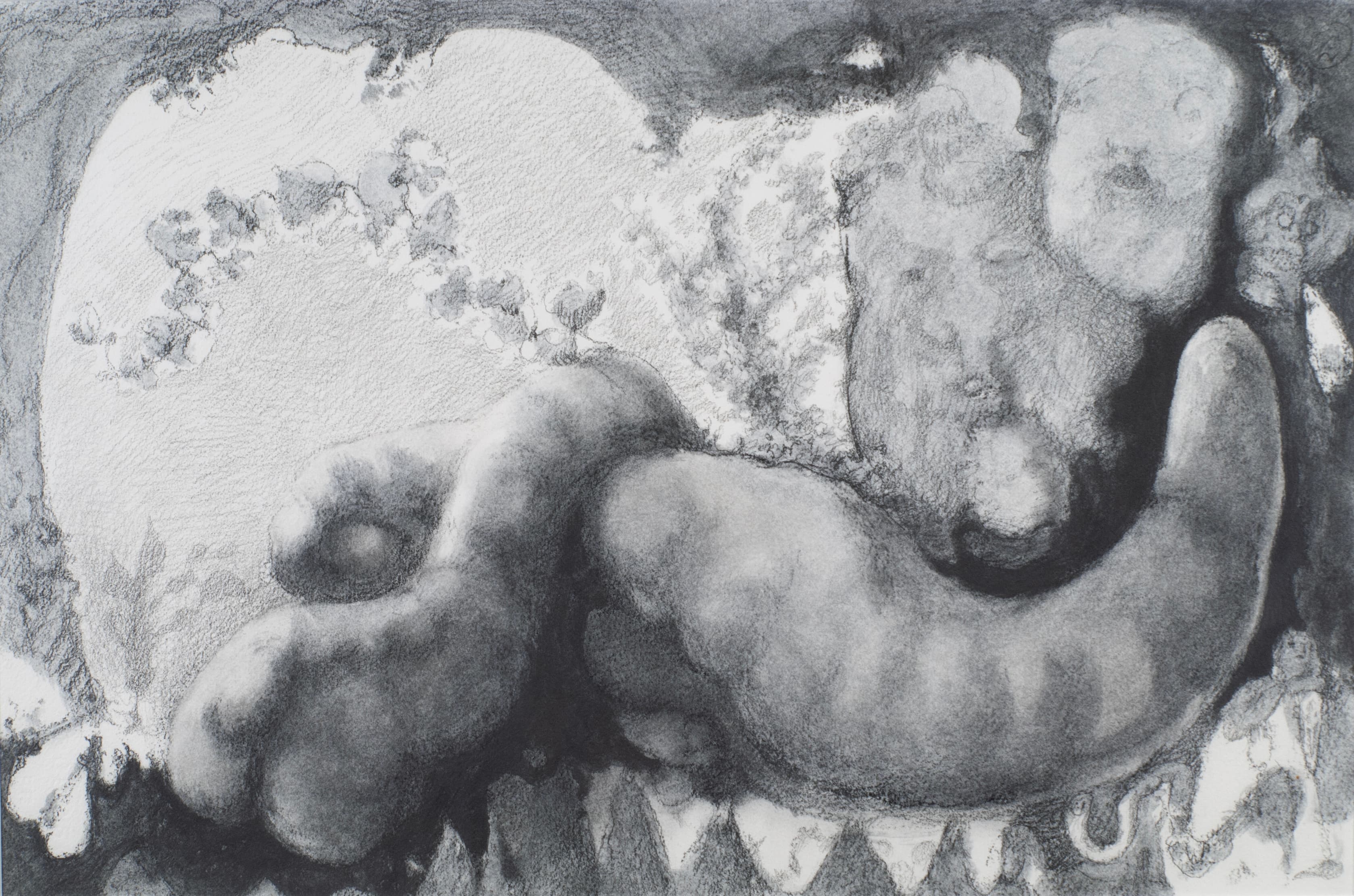 Art with the title "Couple with Worm-Like Figures".