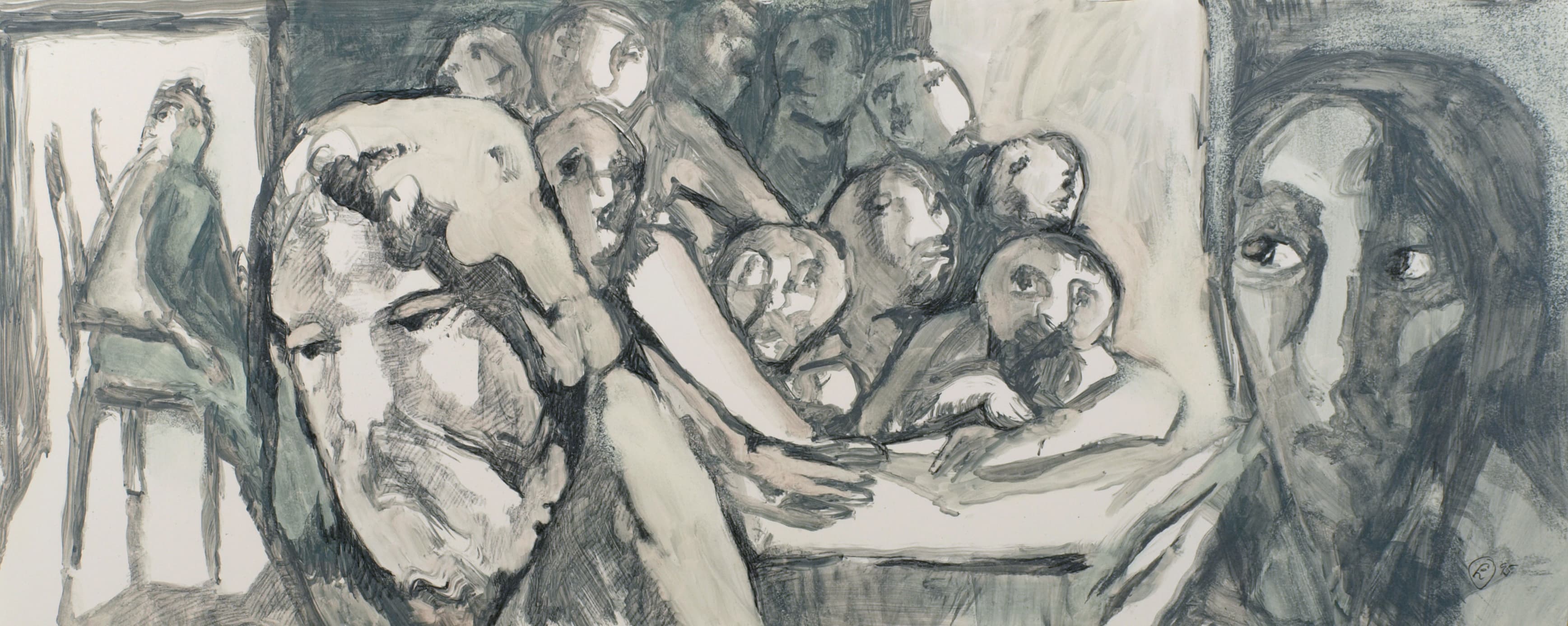 Art with the title "Study 2 for Last Supper, Seated Figure Left".