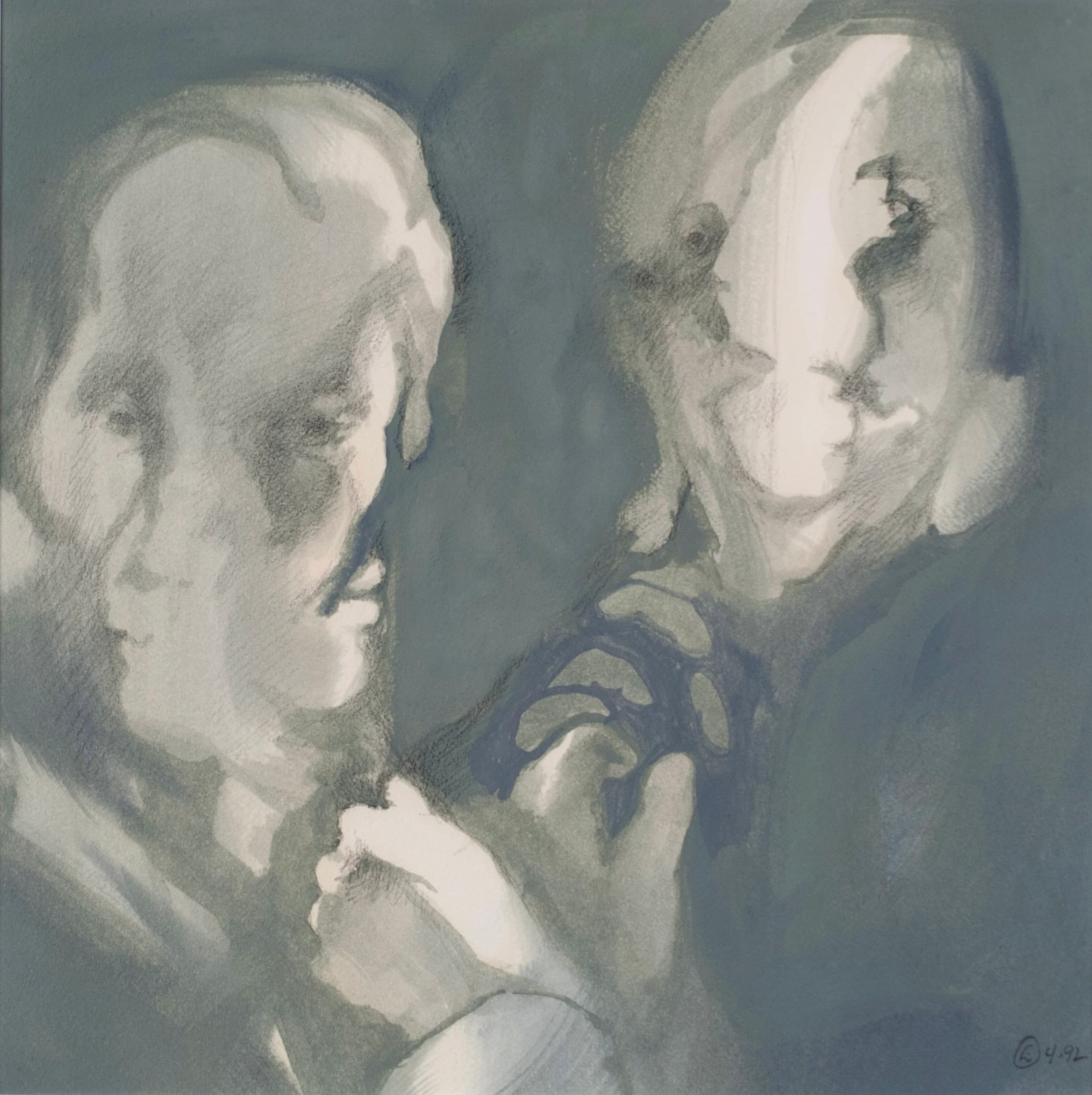 Art with the title "Multiple Faces Sketch 12".