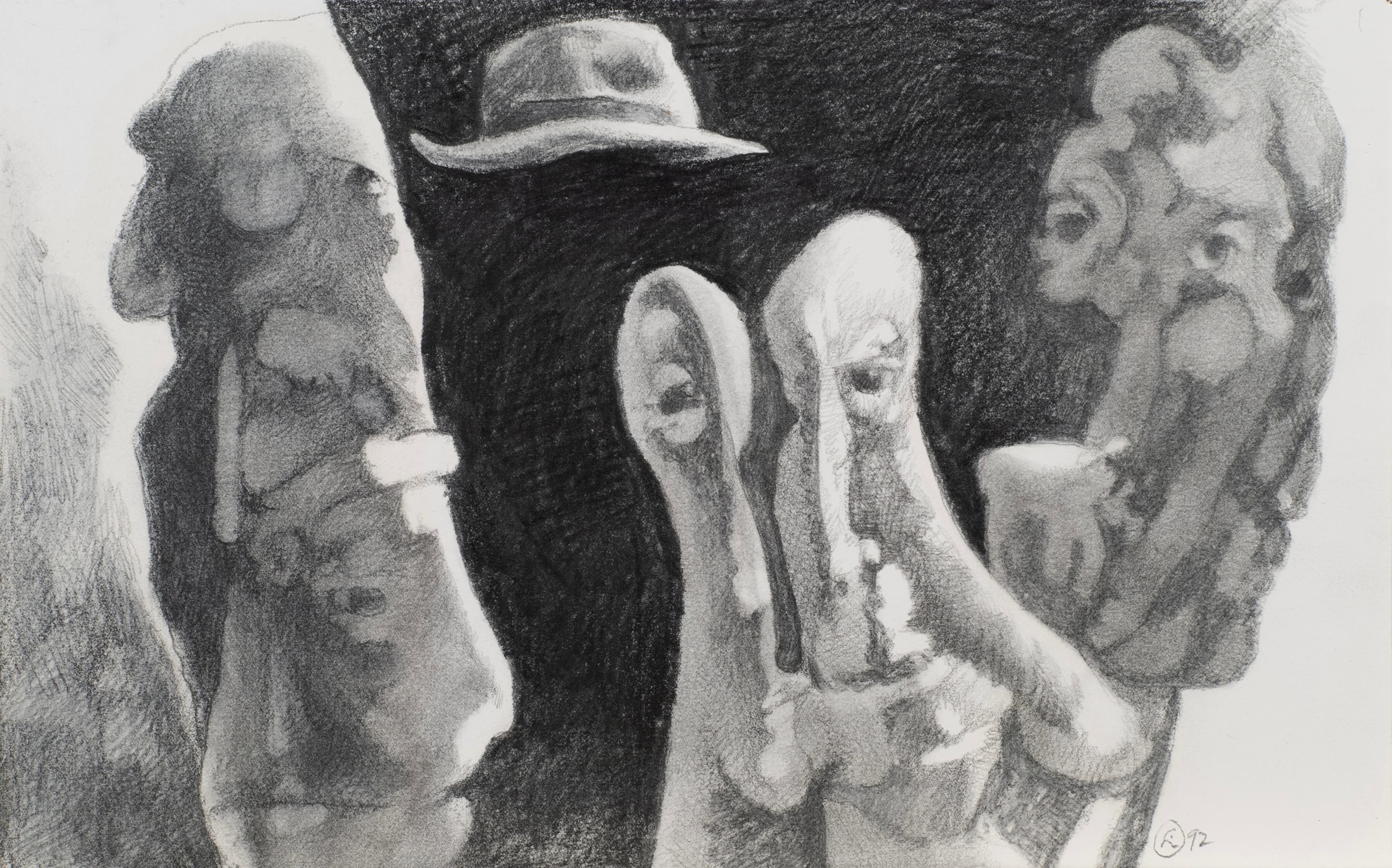 Art with the title "Multiple Faces Sketch 7".