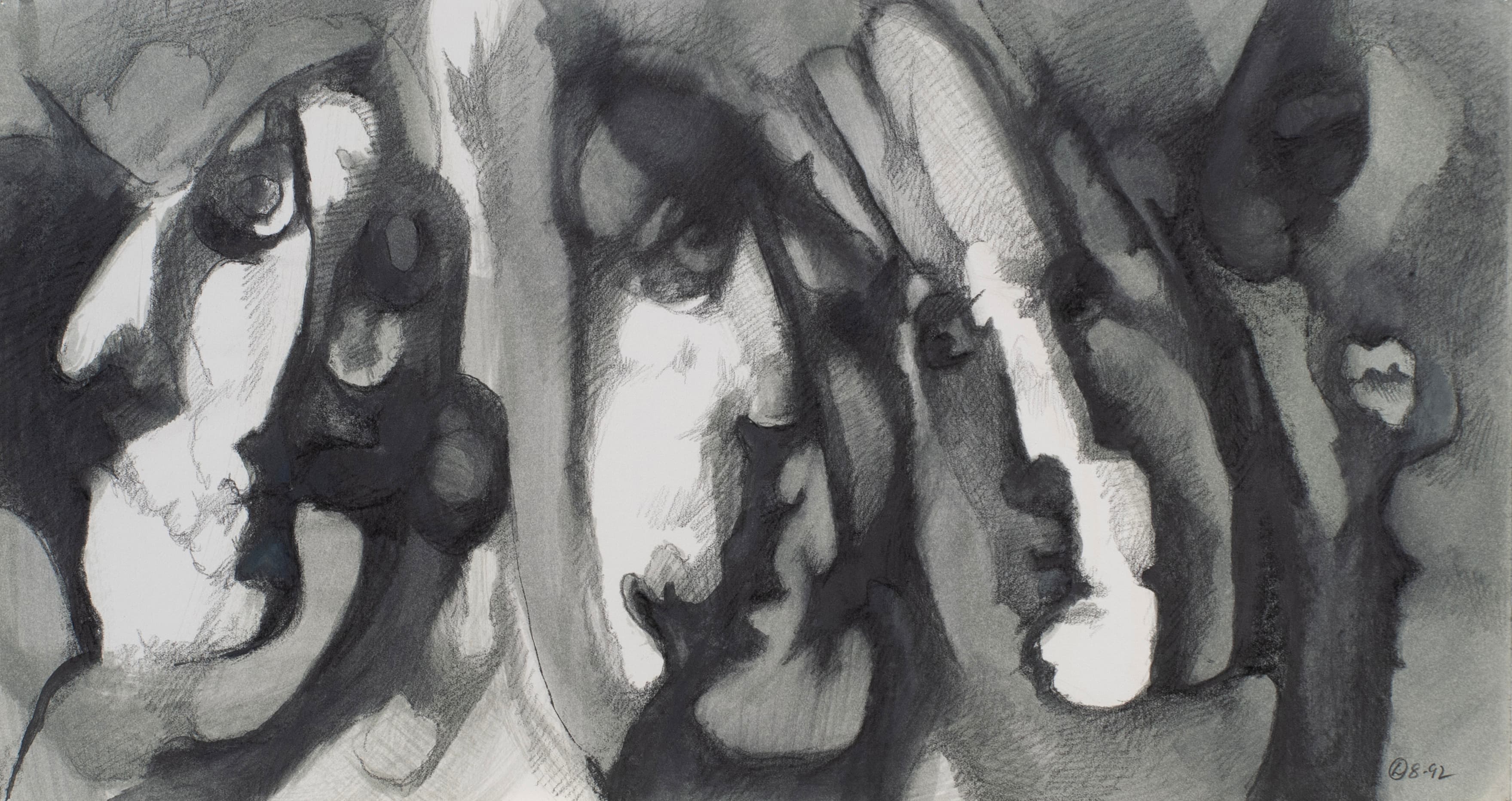 Art with the title "Multiple Faces Sketch 17".