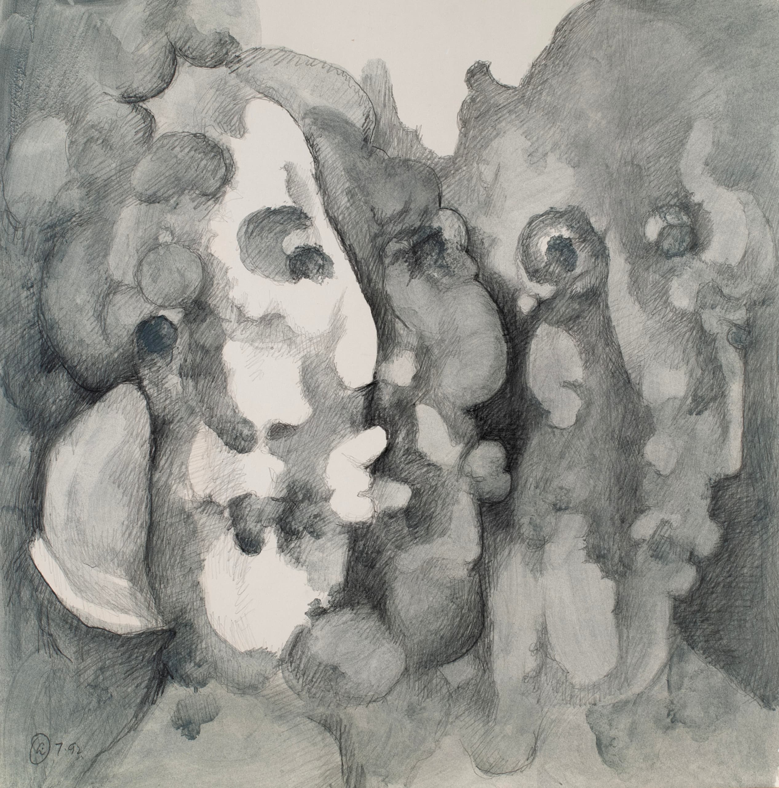 Art with the title "Multiple Faces Sketch 13".