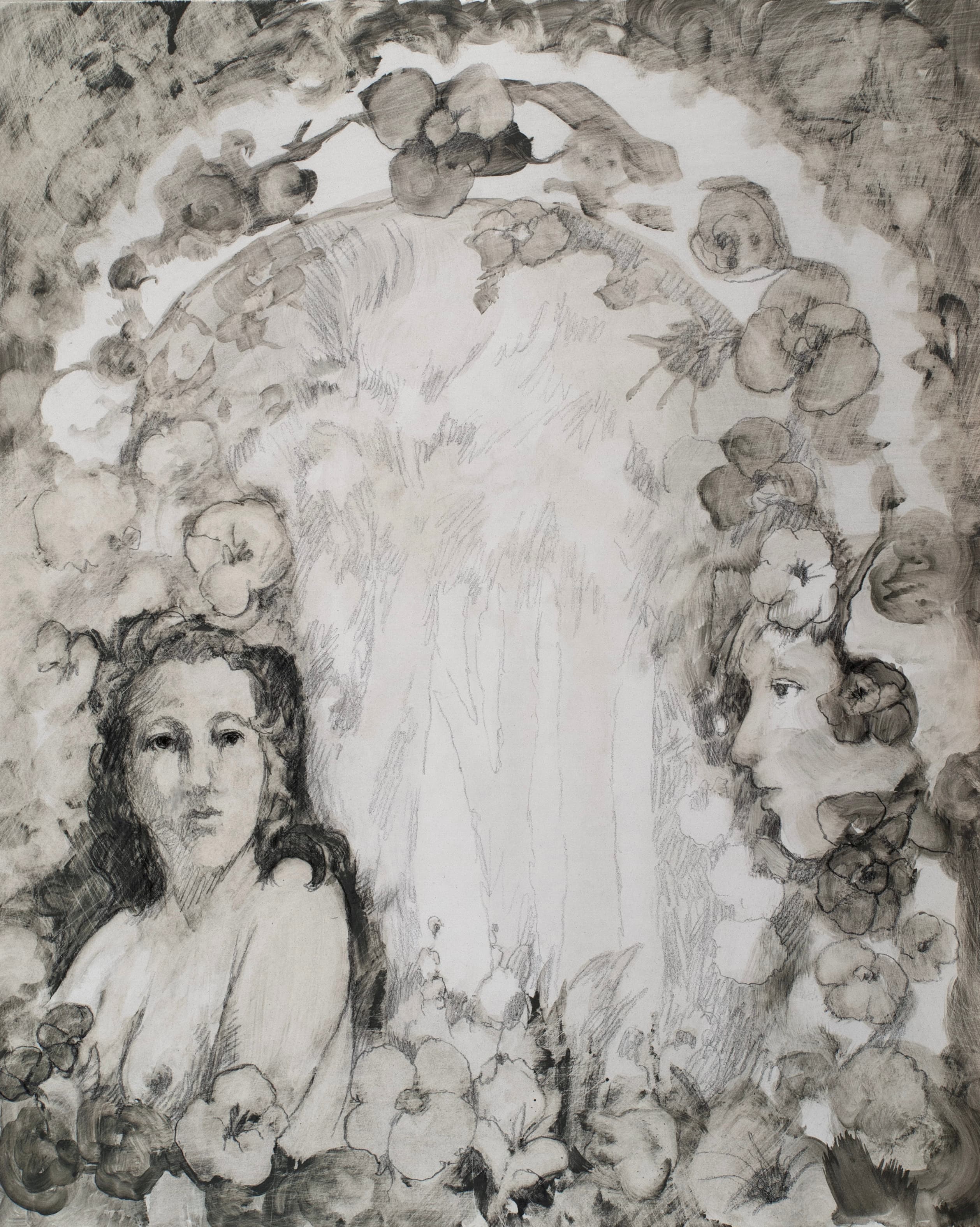 Art with the title "Two Women and Redon Archway".