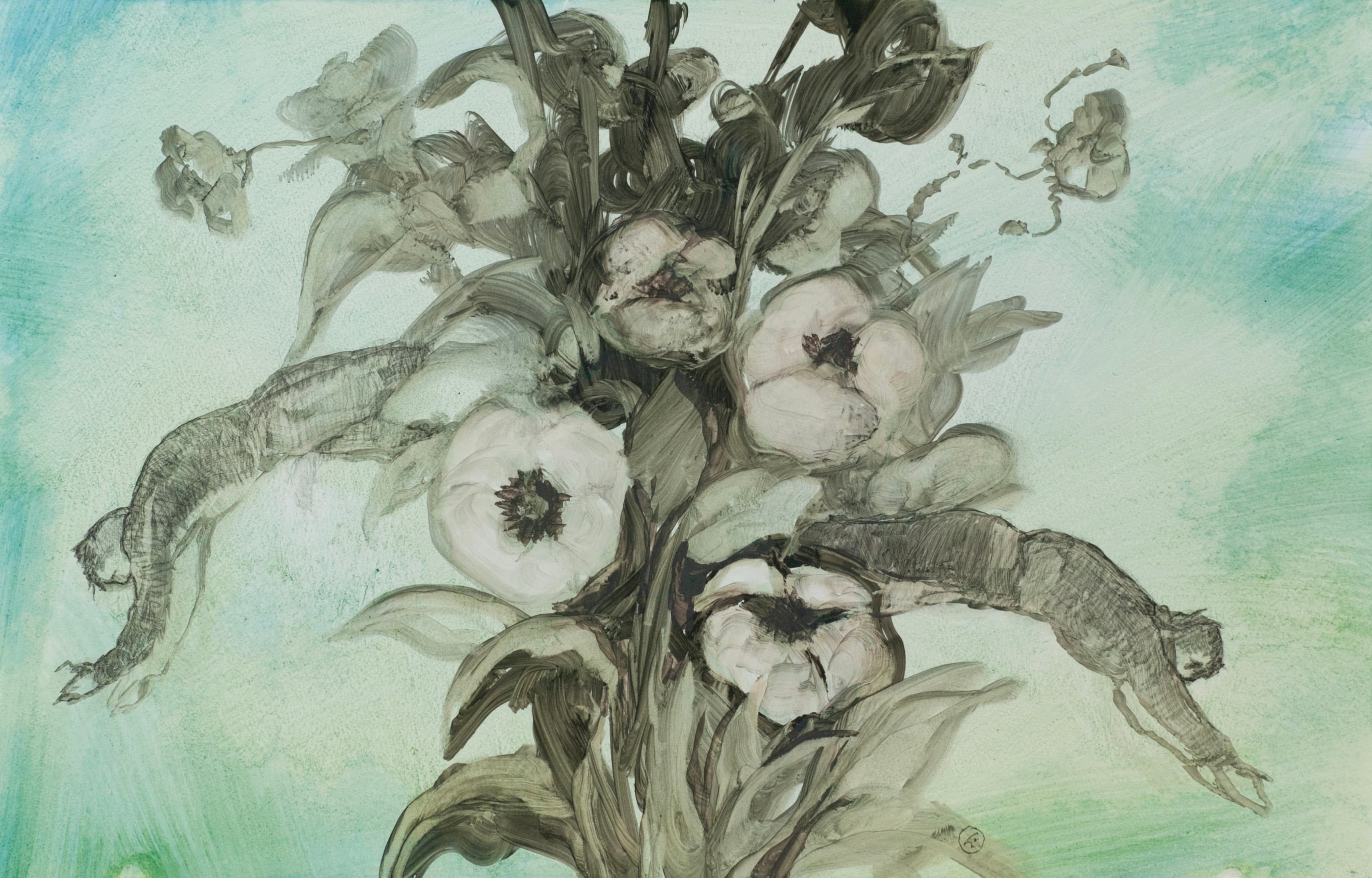 Art with the title "Falling Out Left and Right".