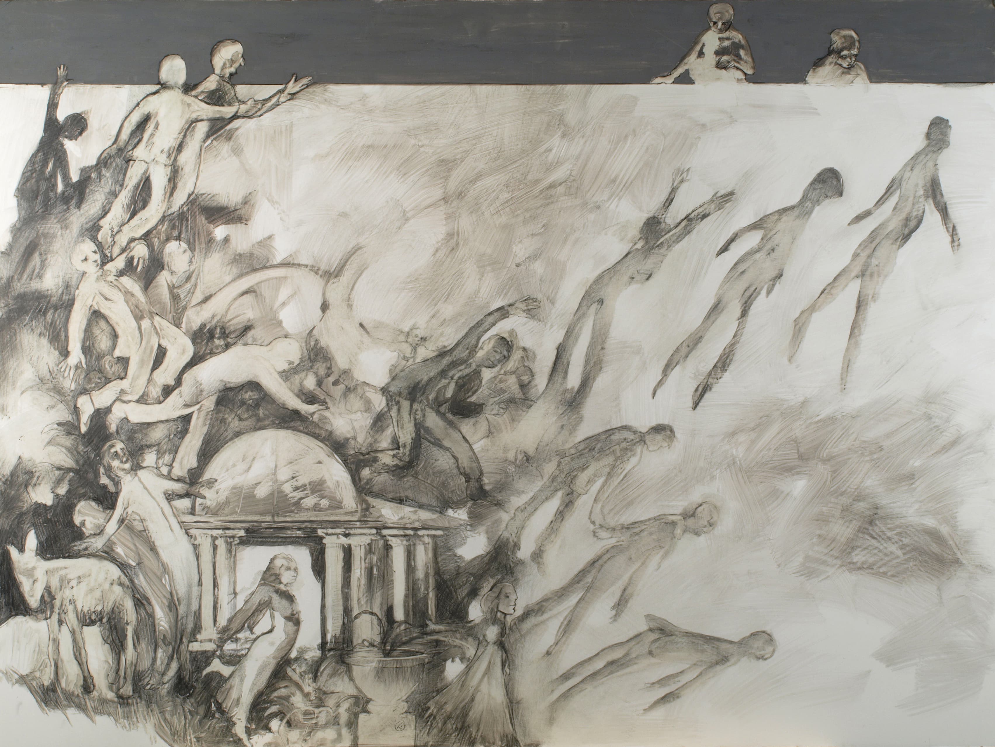 Art with the title "Study I for Men Falling out Right (small)".