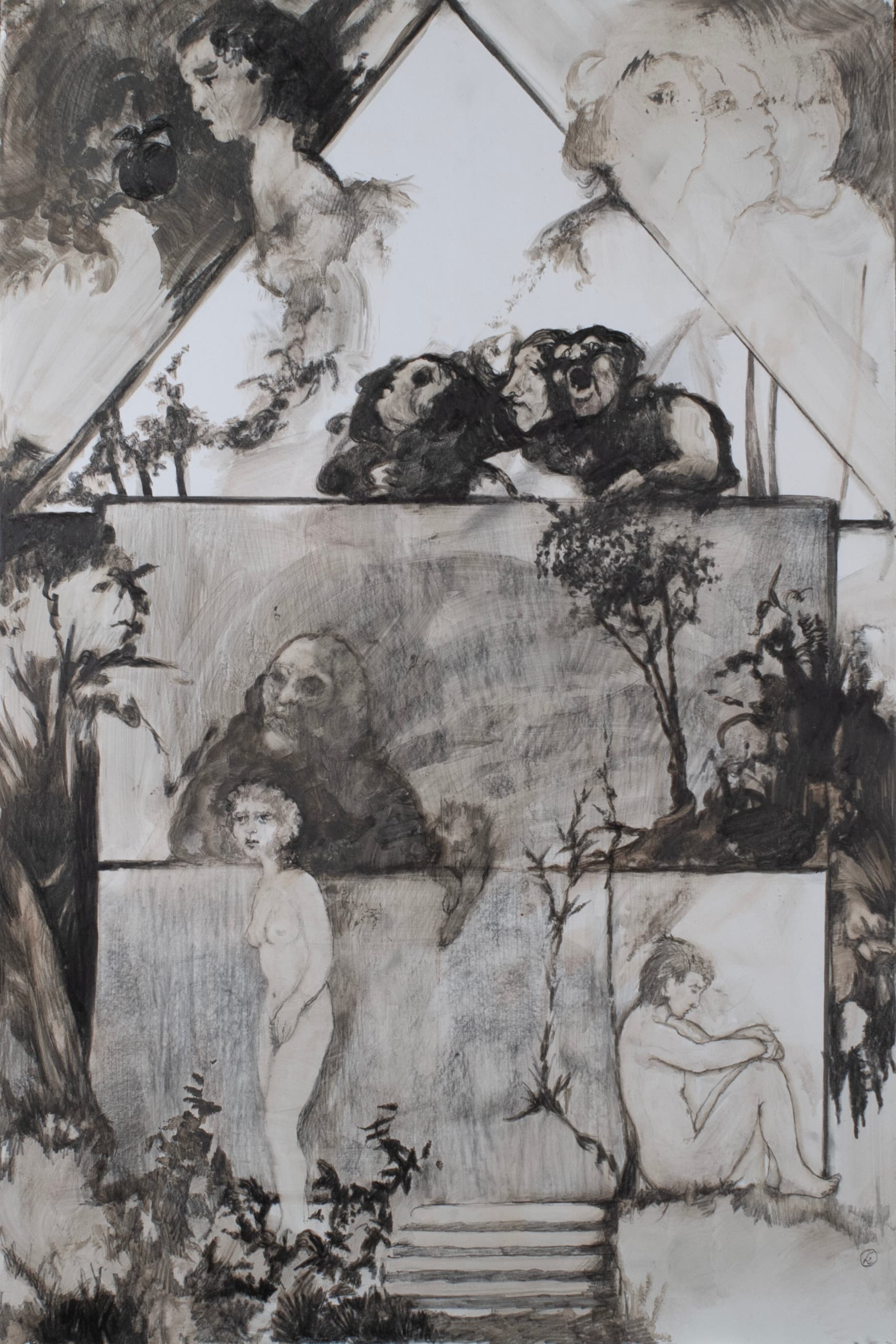 Art with the title "Study for House with Three Floors and Nude".