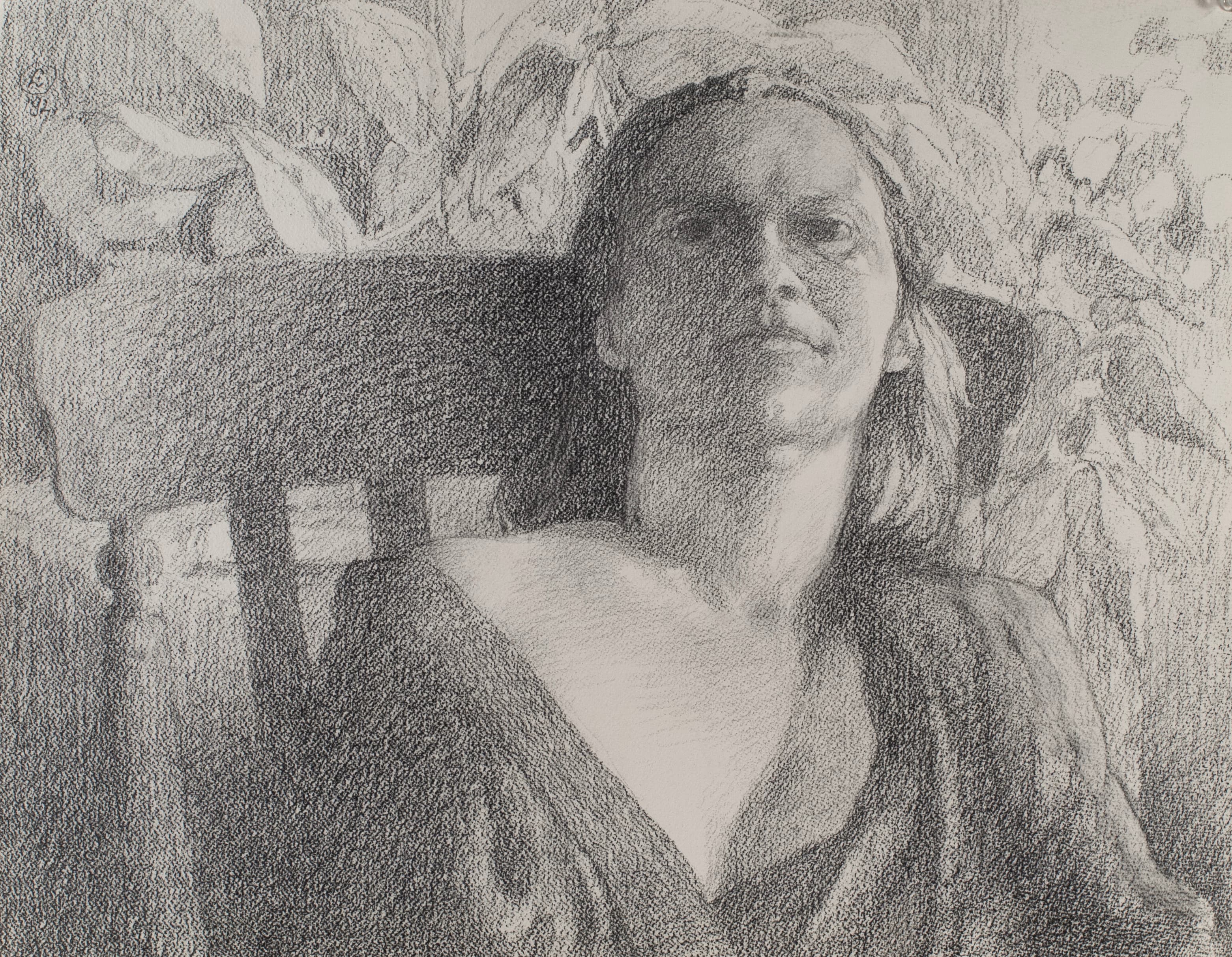 Art with the title "Jeanine in Chair".