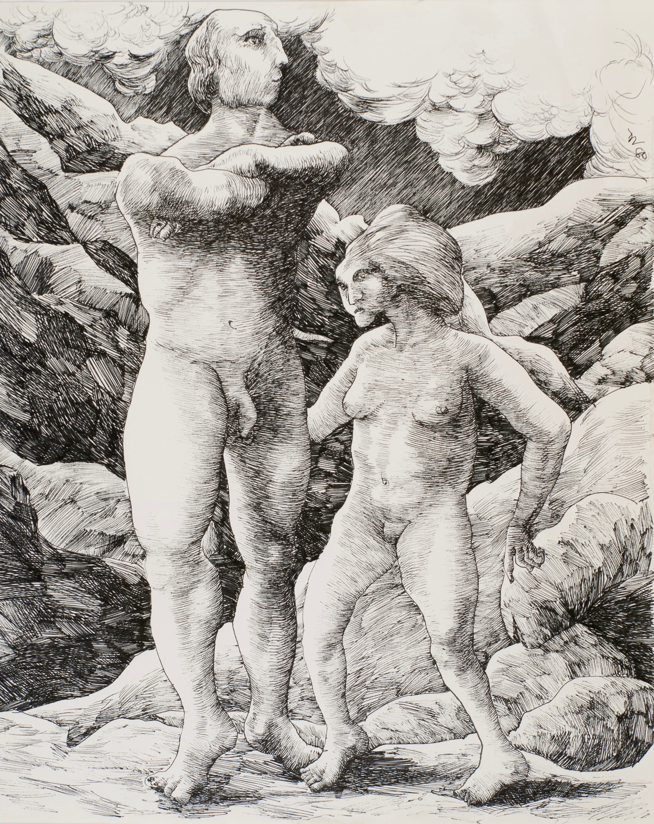 Art with the title "Adam and Eve".