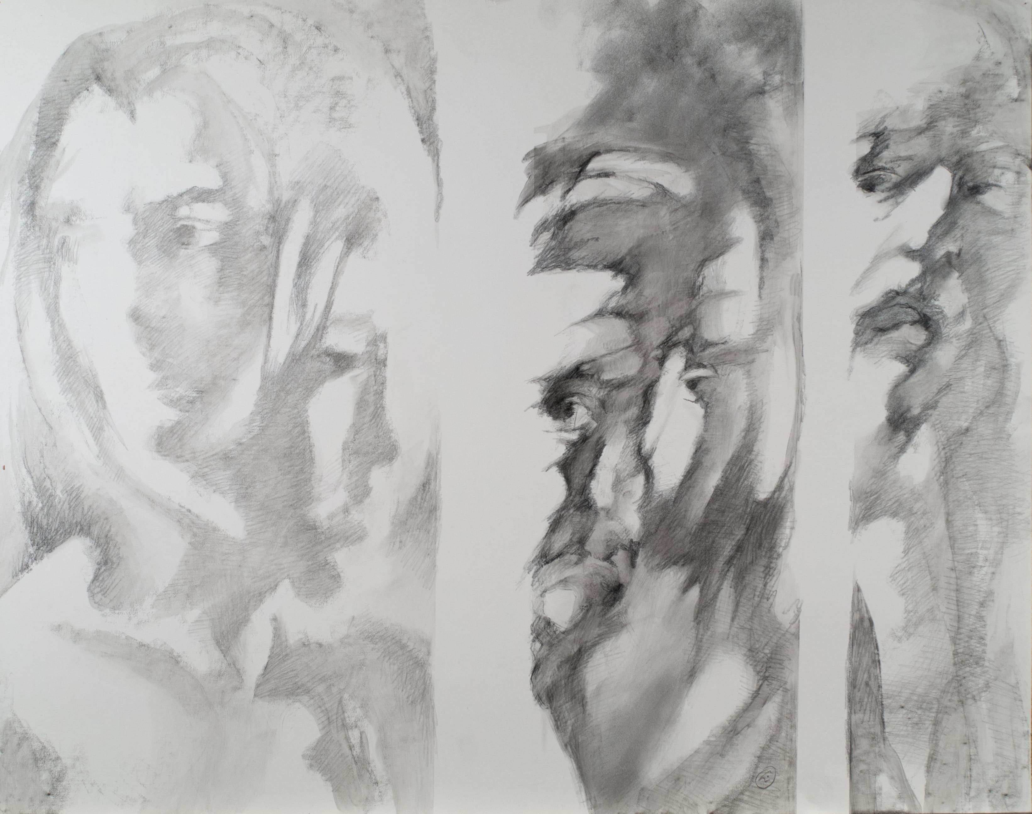 Art with the title "Multiple Faces Sketch 5".