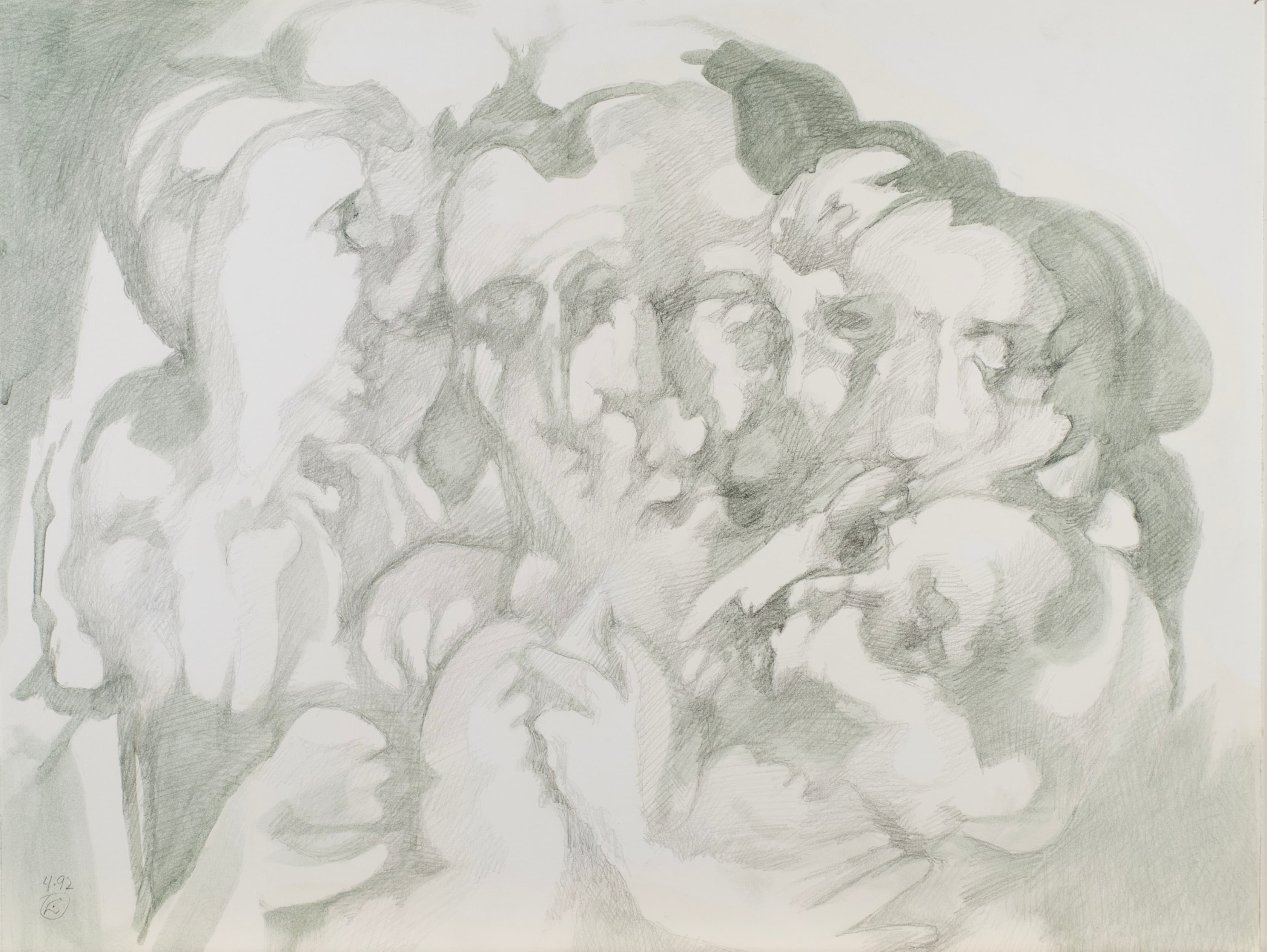 Art with the title "Multiple Faces Sketch 25".