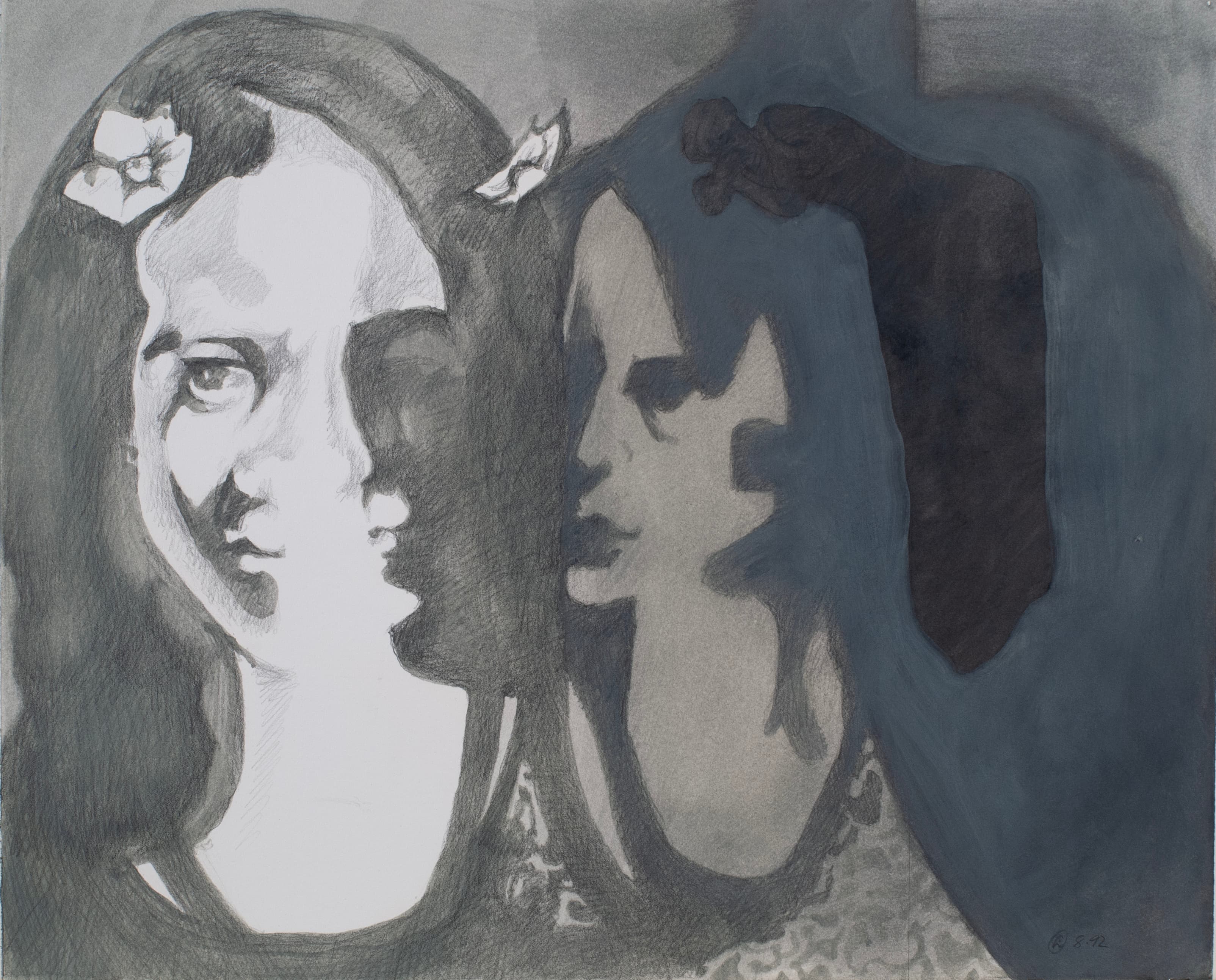 Art with the title "Multiple Faces Sketch 20".