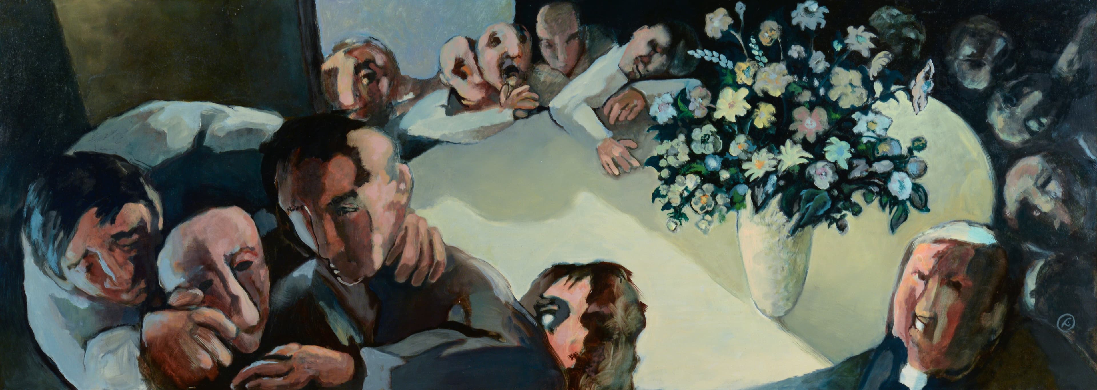 Art with the title "Last Supper with Bouquet".