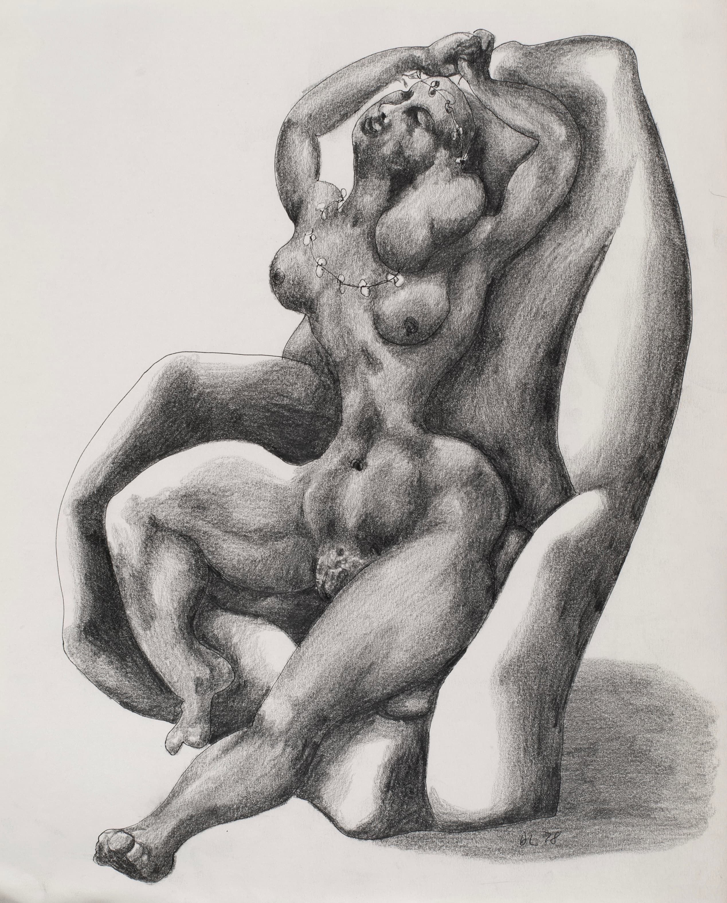 Art with the title "Nude in Big Armchair".