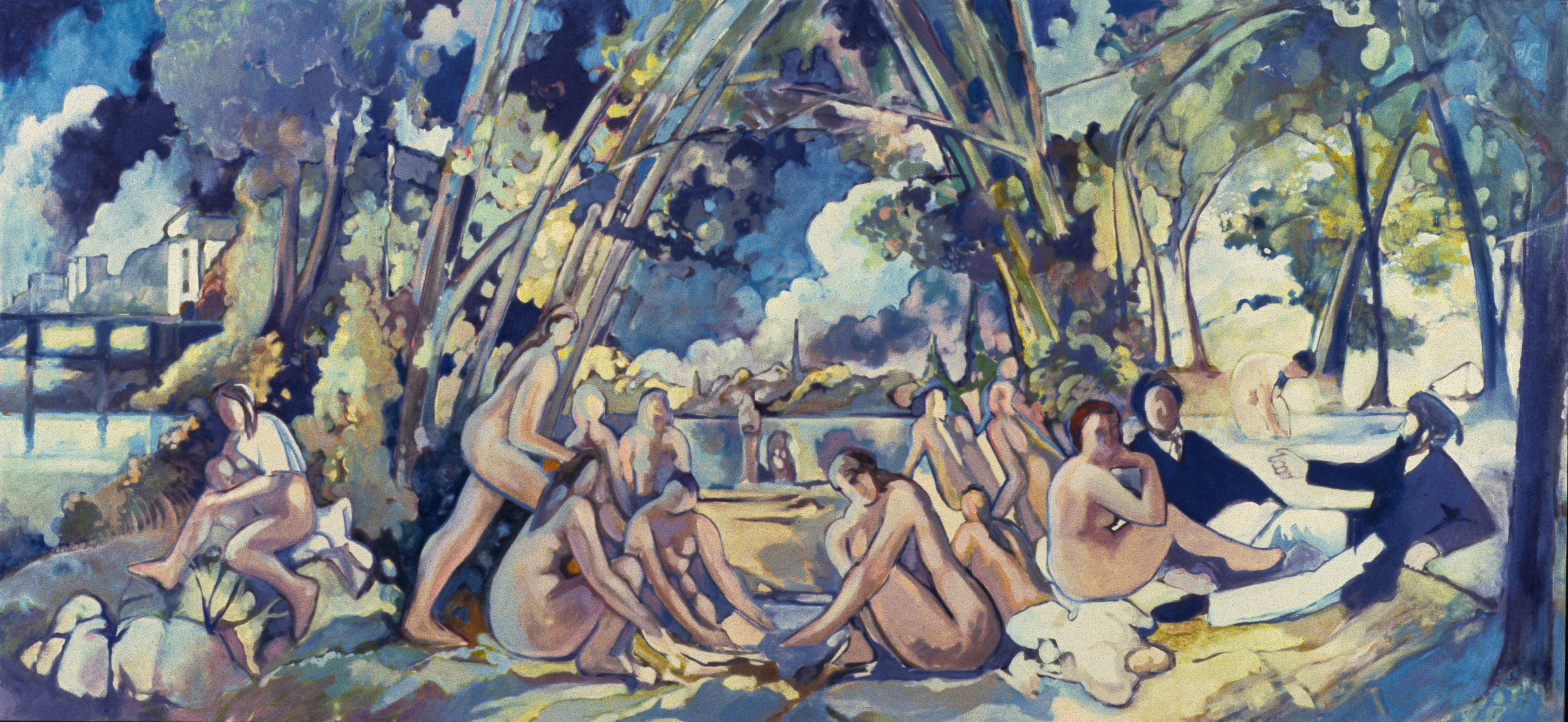 Art with the title "Bathers to Giorgione to Cezanne to Manet".