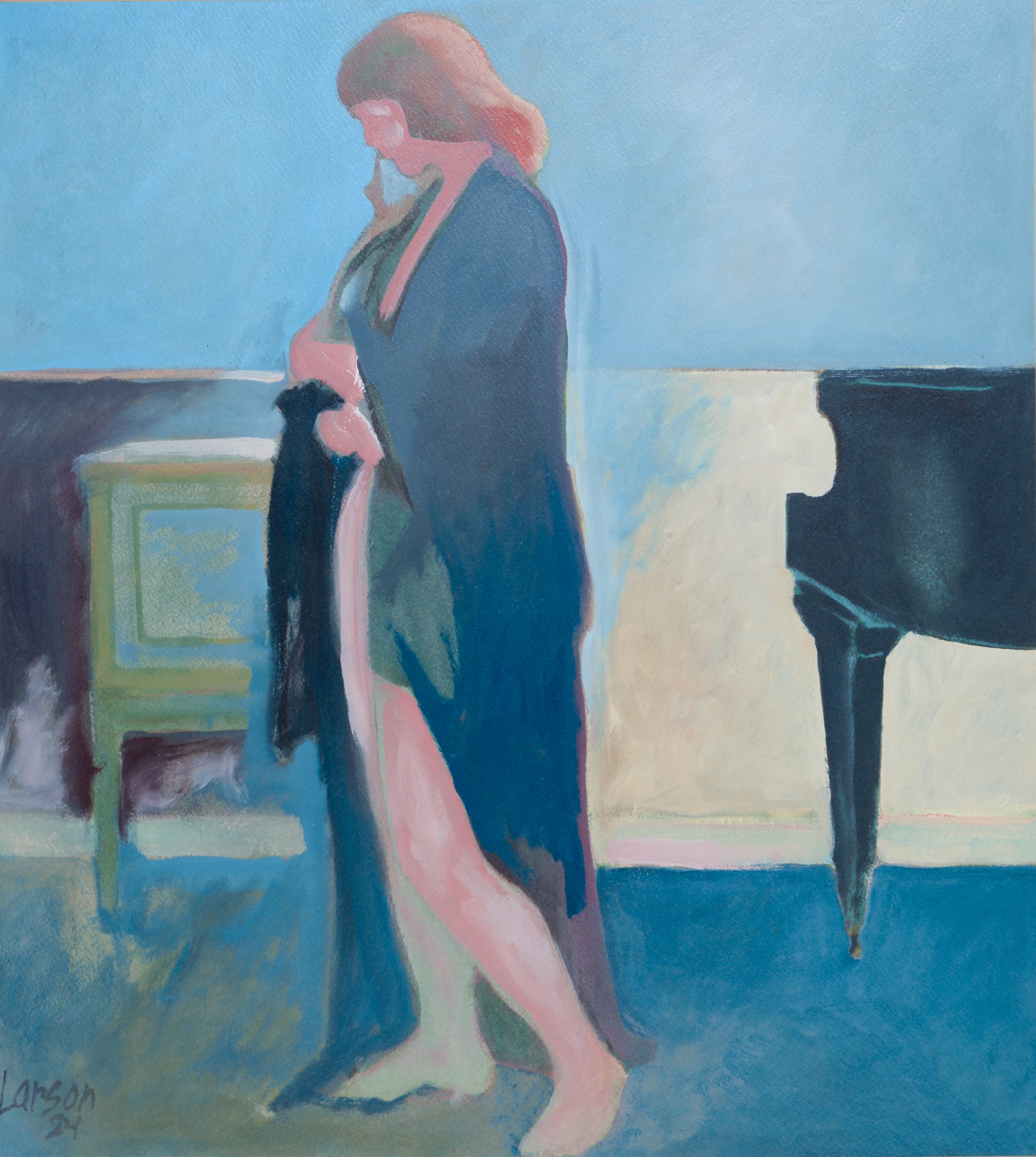 Art with the title "Woman in Blue Robe".