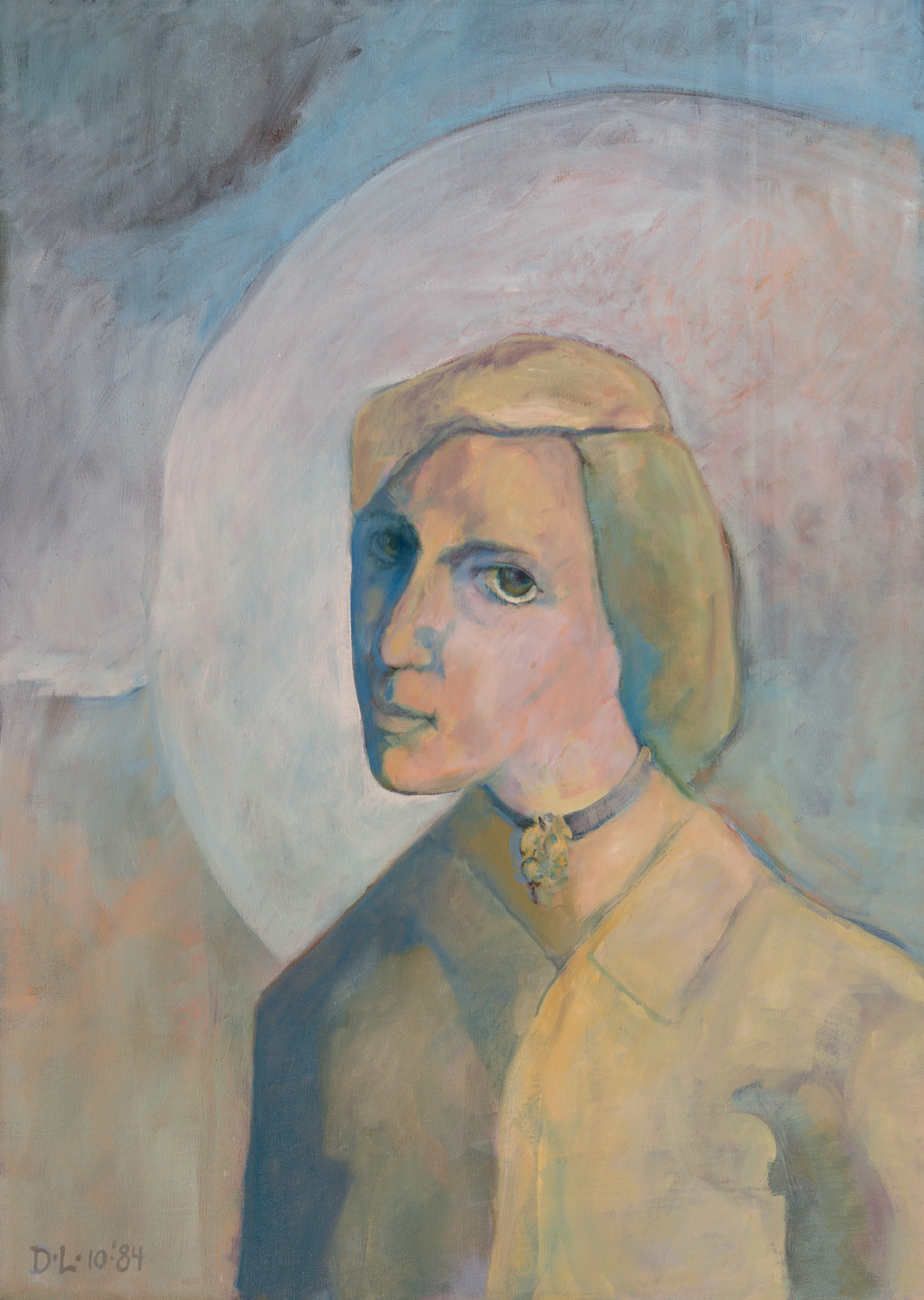 Art with the title "Young Lady with Broach".