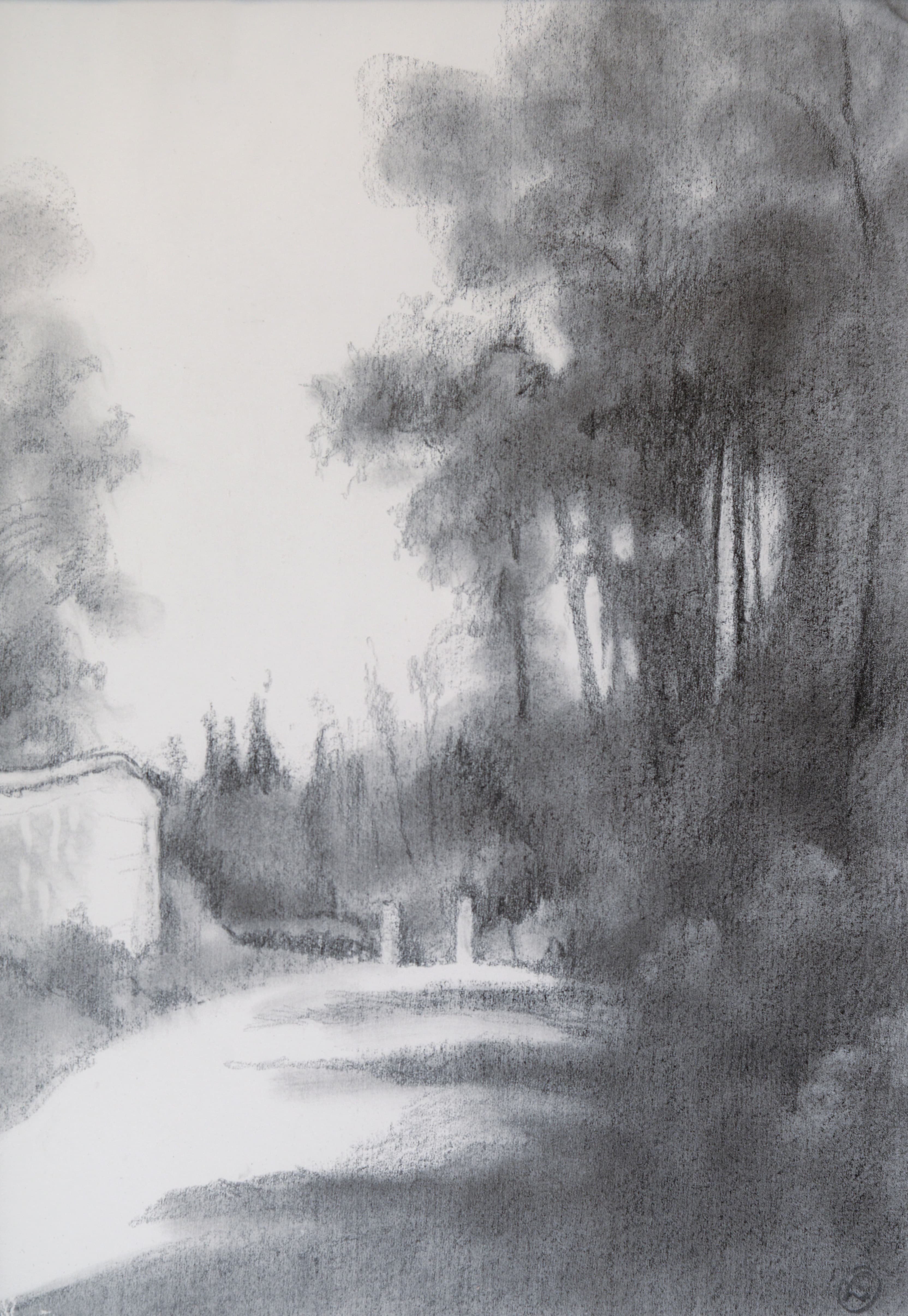 Art with the title "Field with Shed after Corot".